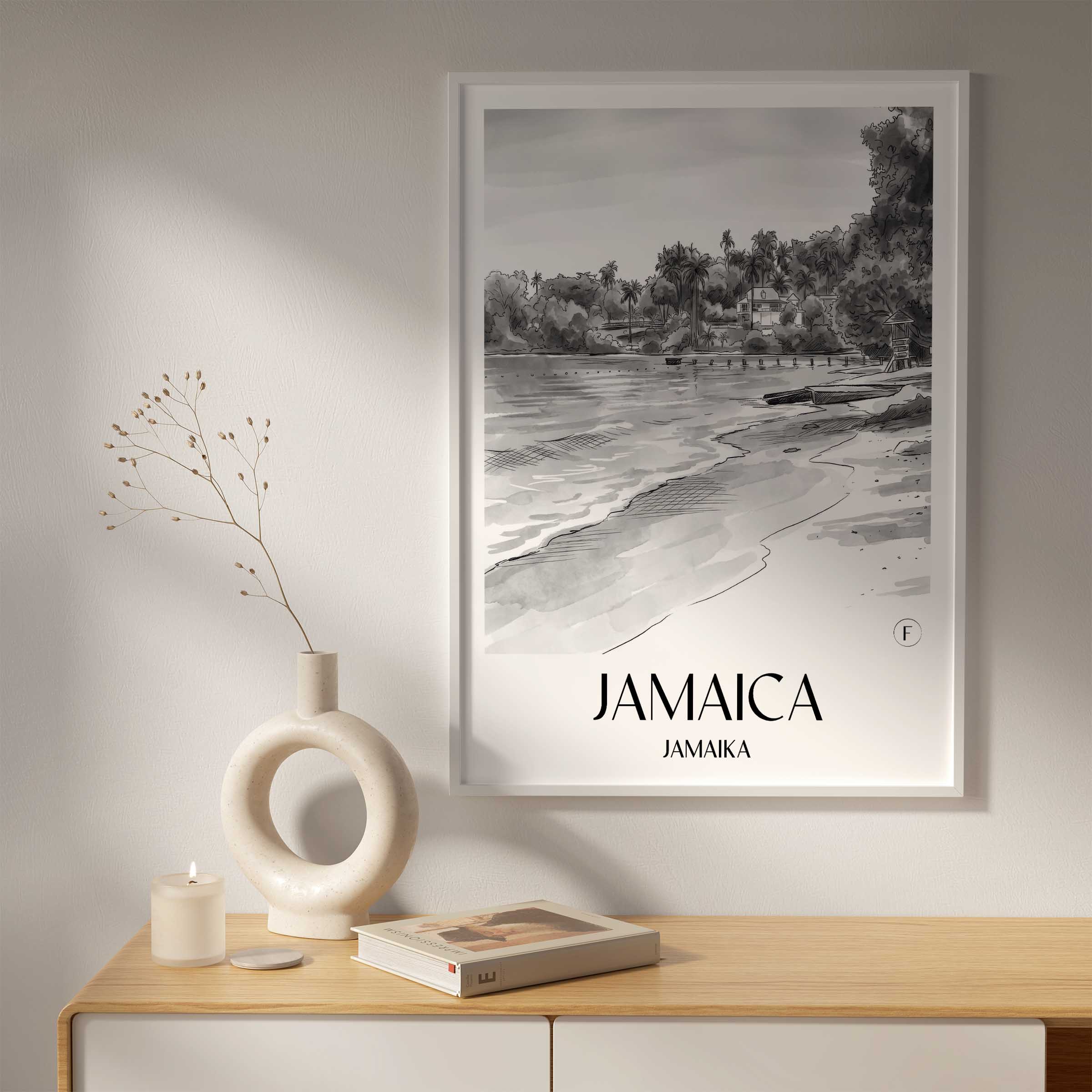 jamaica-jamaika-poster-aquarell-schwarz-weiss