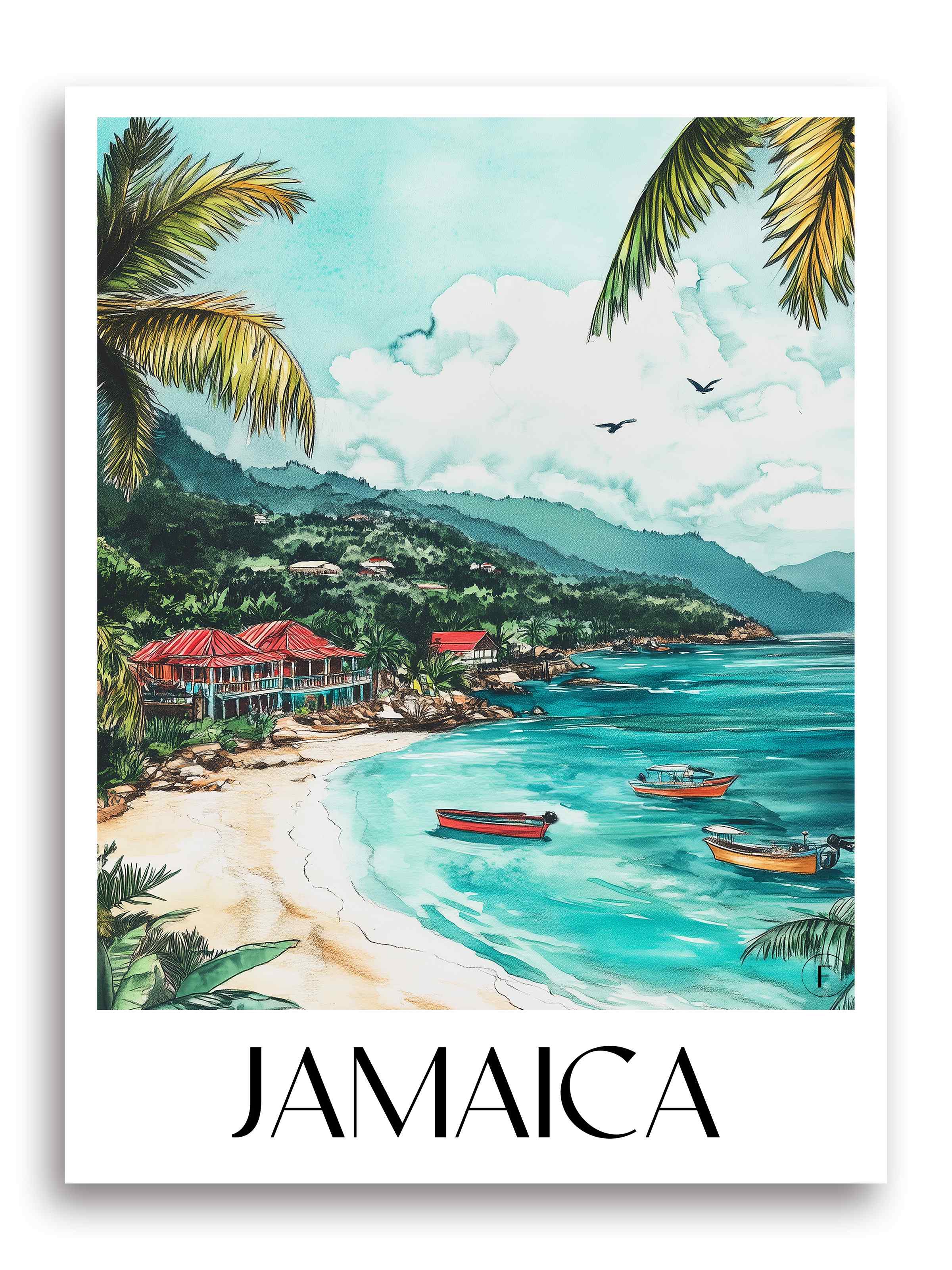 Jamaica Poster - Jamaika Kunstdruck - Aquarell von A4 bis A1 - favplace