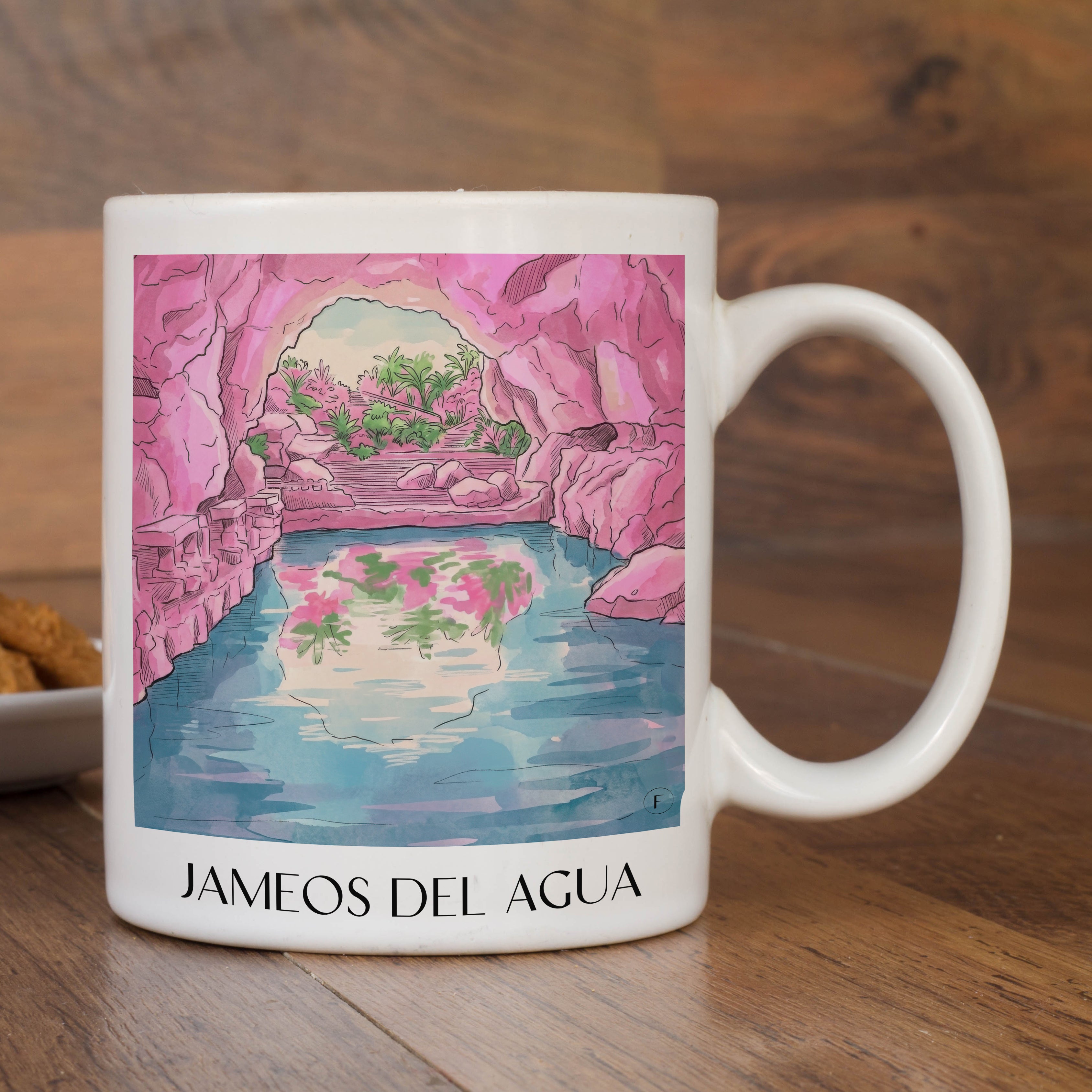 jameos-del-agua-lanzarote-spanien-kaffeebecher-aquarell-pink-rosa