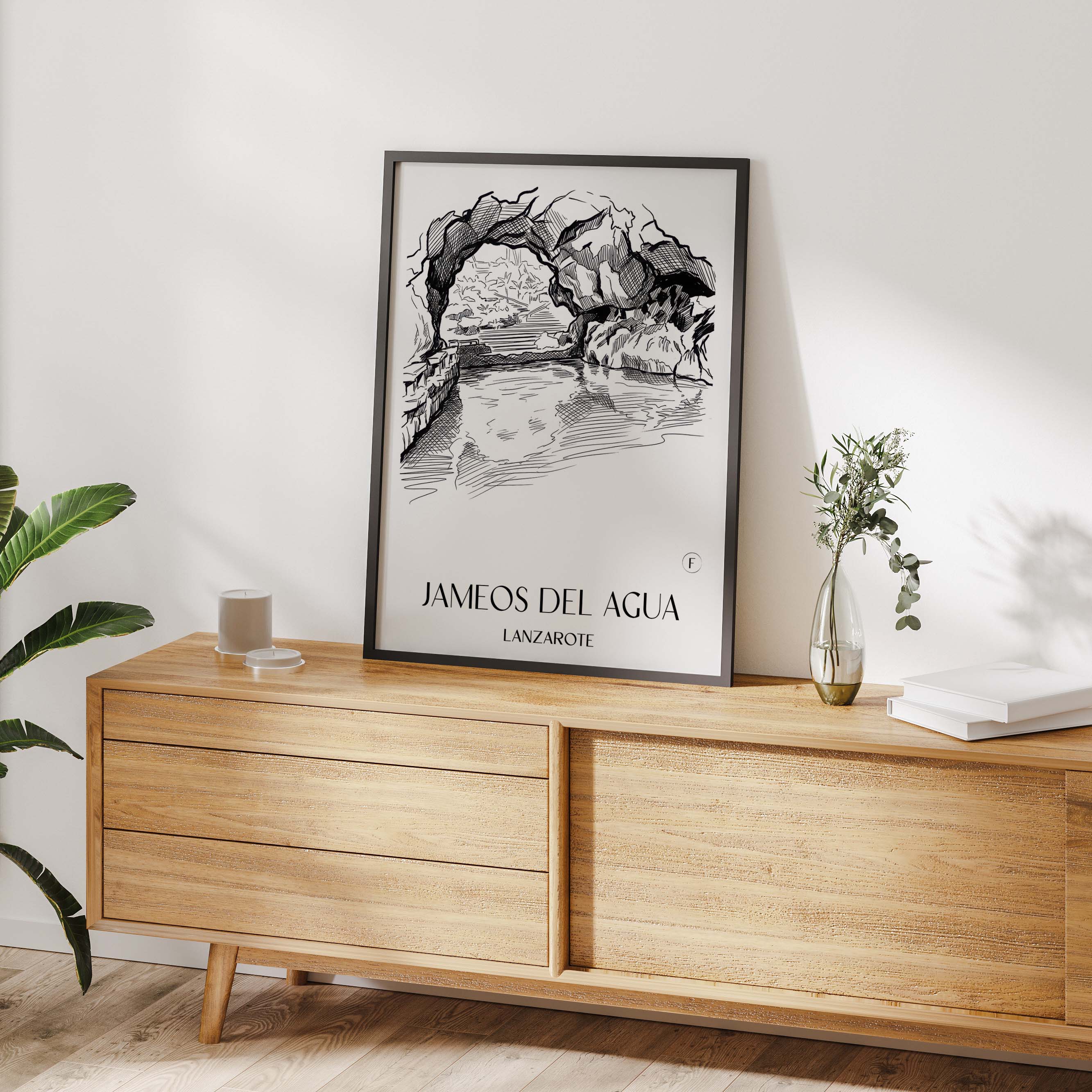 jameos-del-agua-lanzarote-spanien-poster-skizze