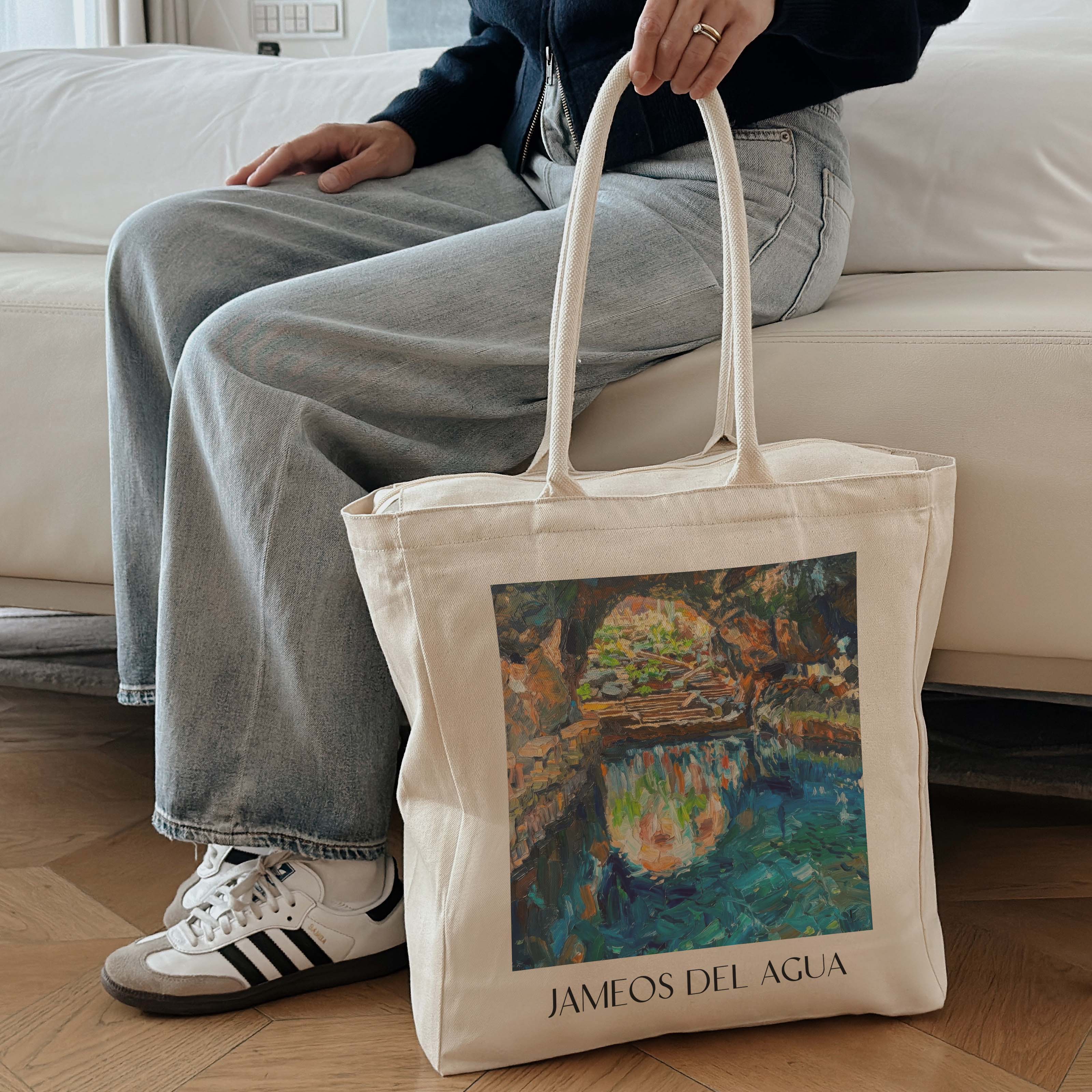 jameos-del-agua-lanzarote-spanien-einkaufstasche-oil-painting-oelgemaelde
