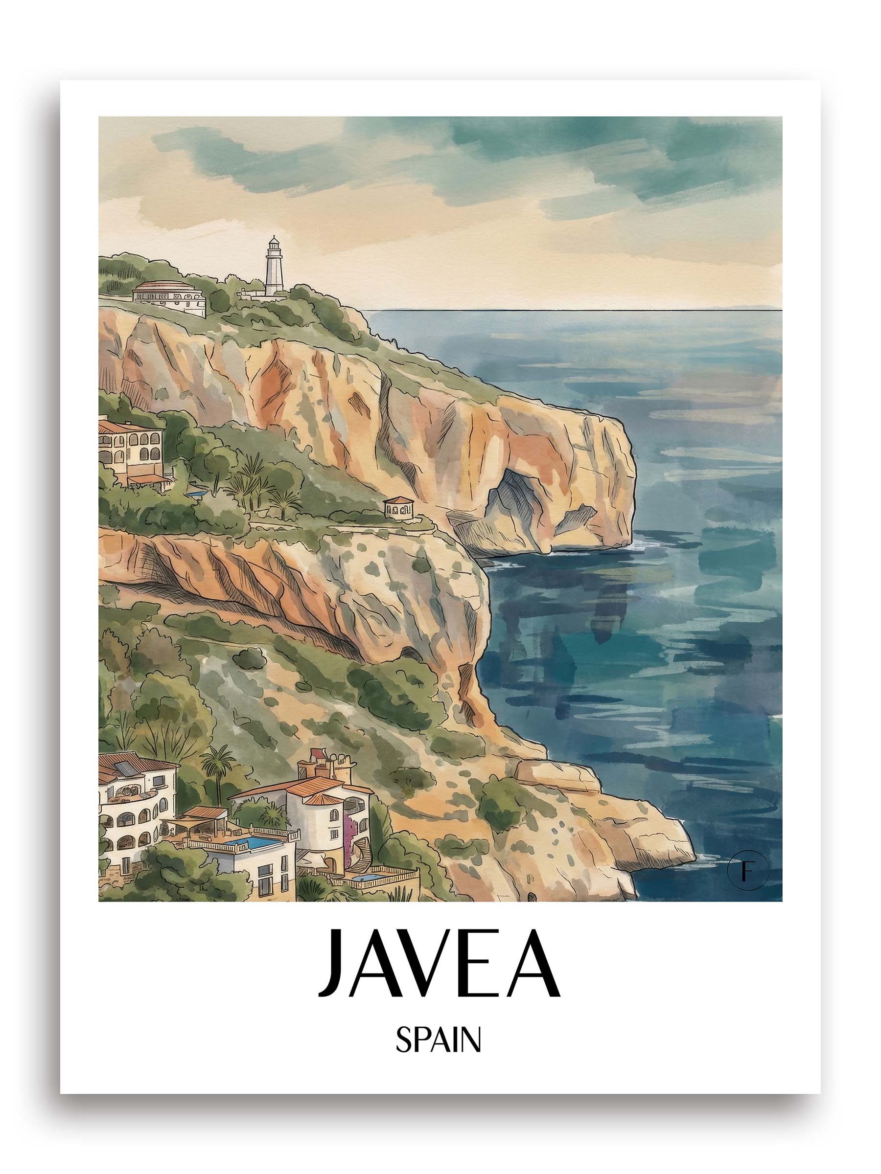 Javea Poster - Spanien - Spanien Kunstdruck - Aquarell von A4 bis A1 - favplace