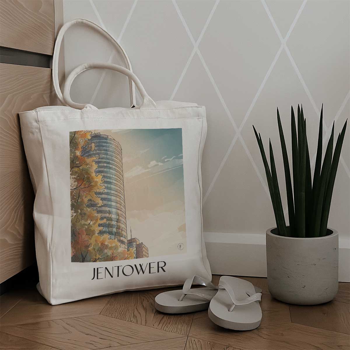 jentower-jena-deutschland-einkaufstasche-aquarell