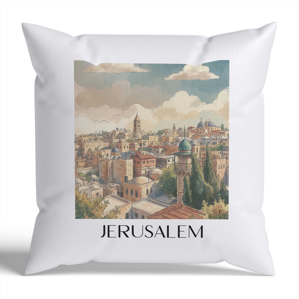 jerusalem-israel-israel-kissenbezug-aquarell