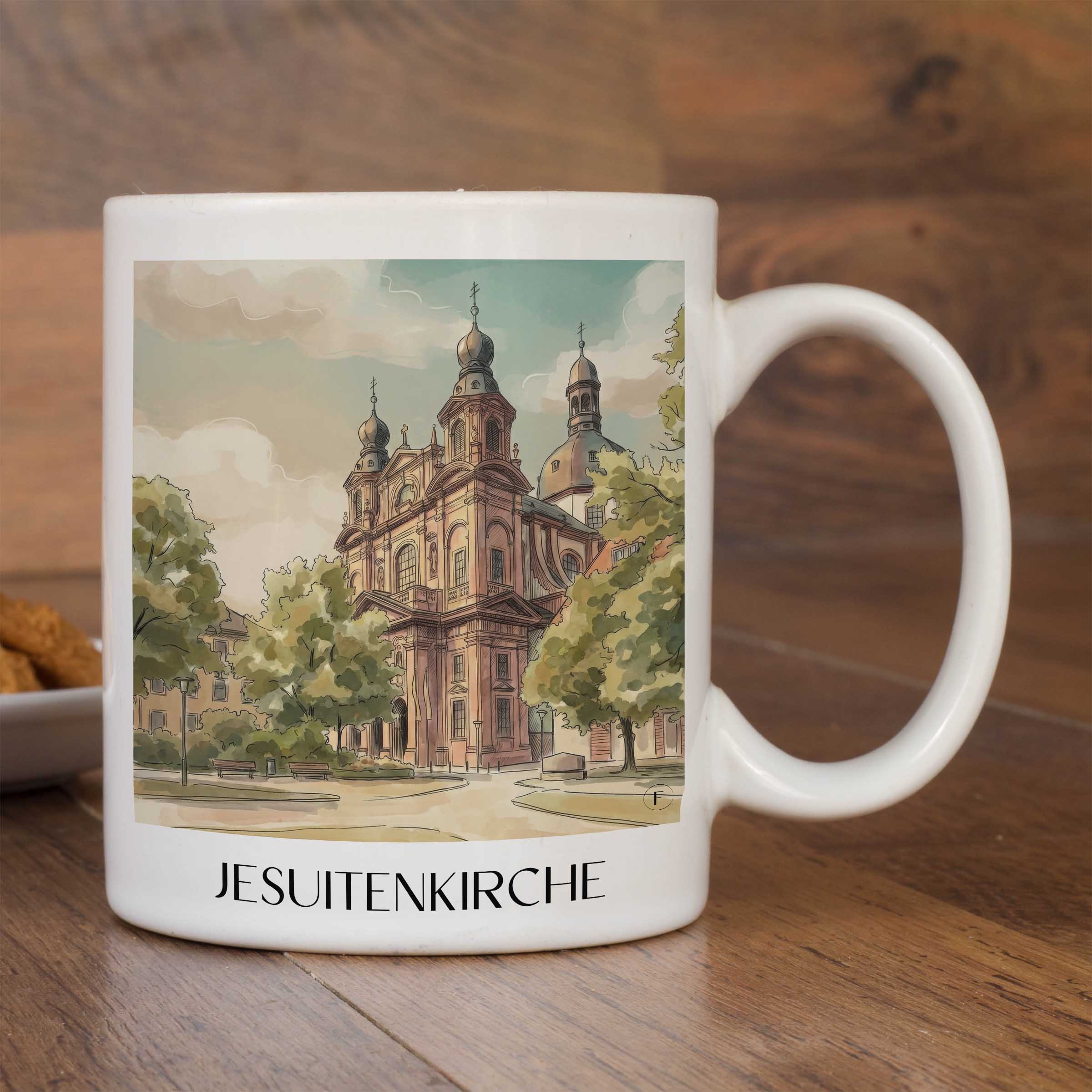 jesuitenkirche-mannheim-deutschland-kaffeebecher-aquarell