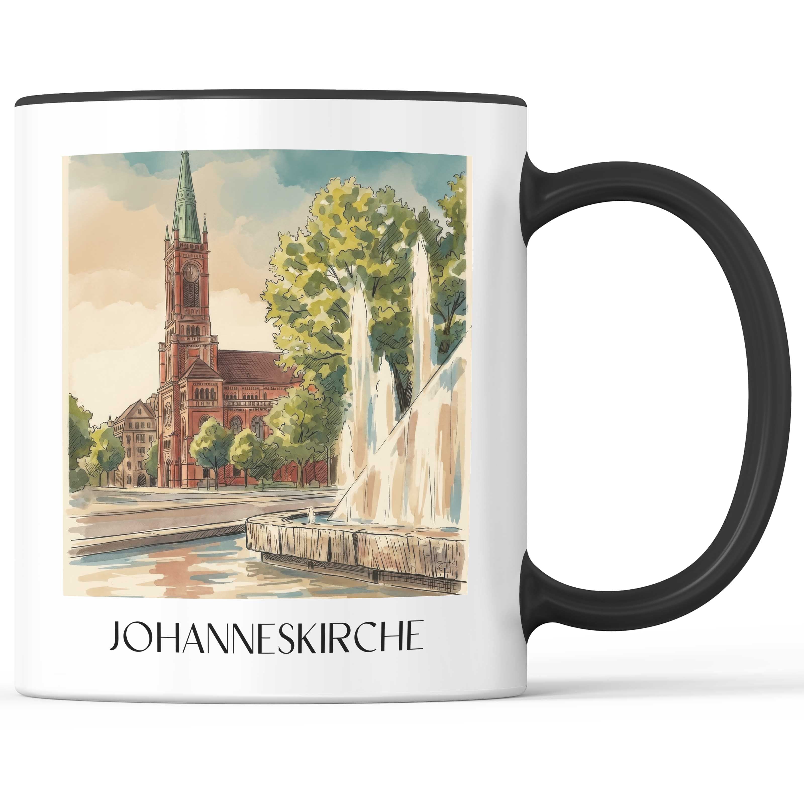 johanneskirche-düsseldorf-deutschland-kaffeebecher-aquarell