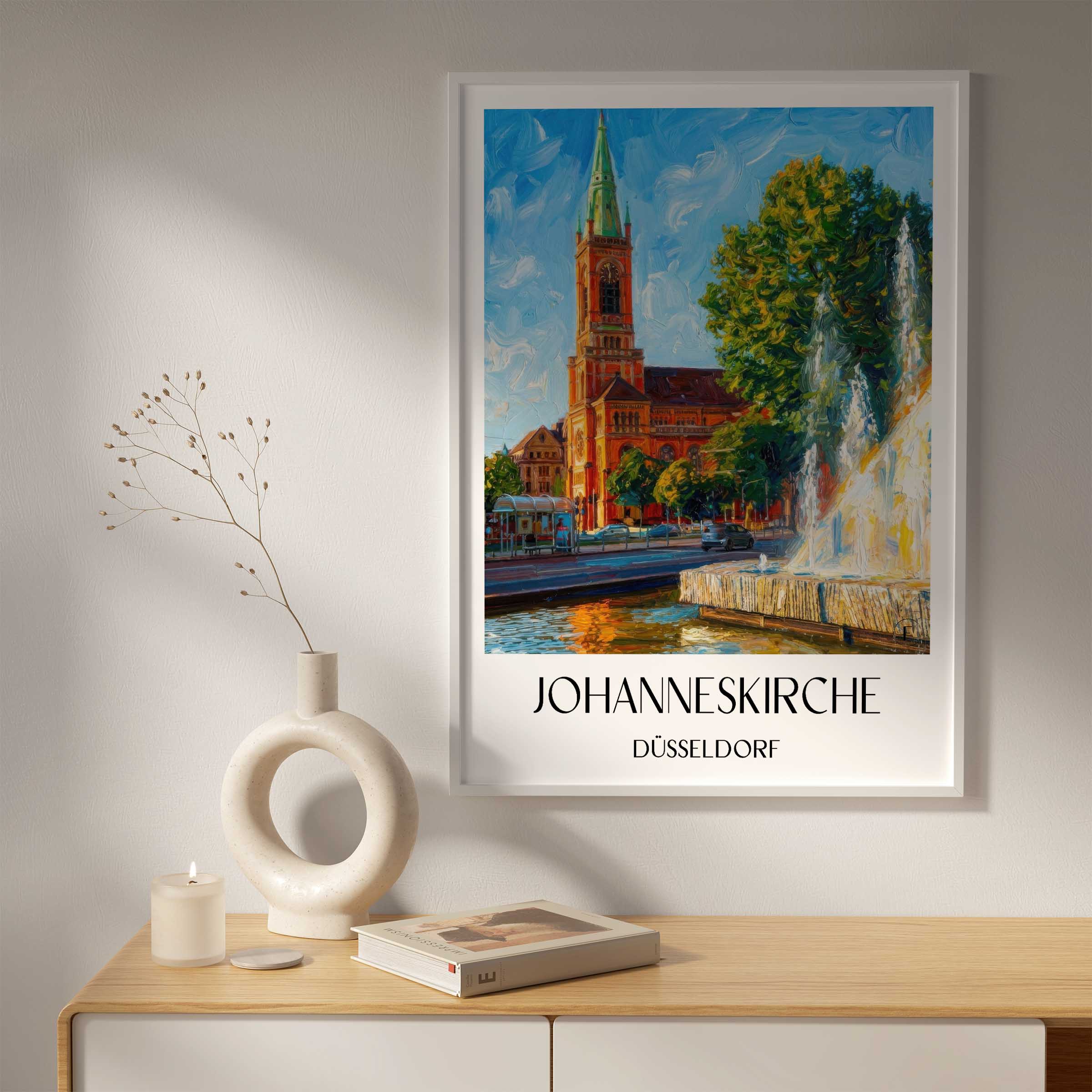 johanneskirche-düsseldorf-deutschland-poster-oil-painting-oelgemaelde
