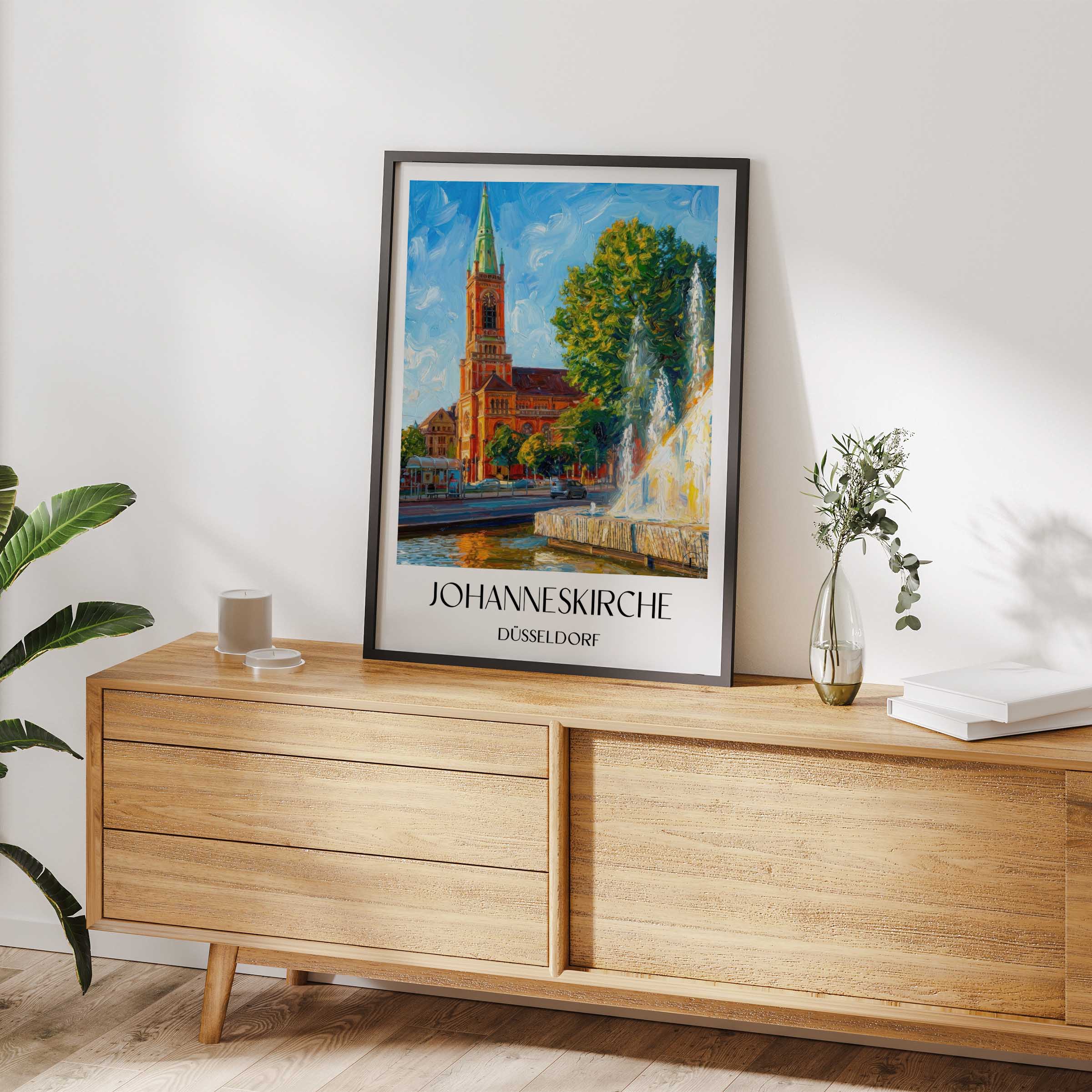 johanneskirche-düsseldorf-deutschland-poster-oil-painting-oelgemaelde