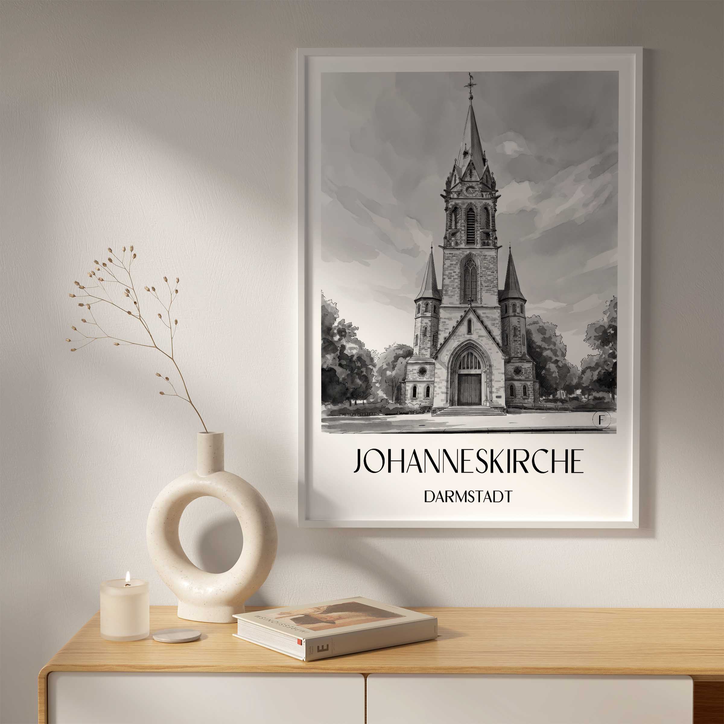johanneskirche-darmstadt-deutschland-poster-aquarell-schwarz-weiss