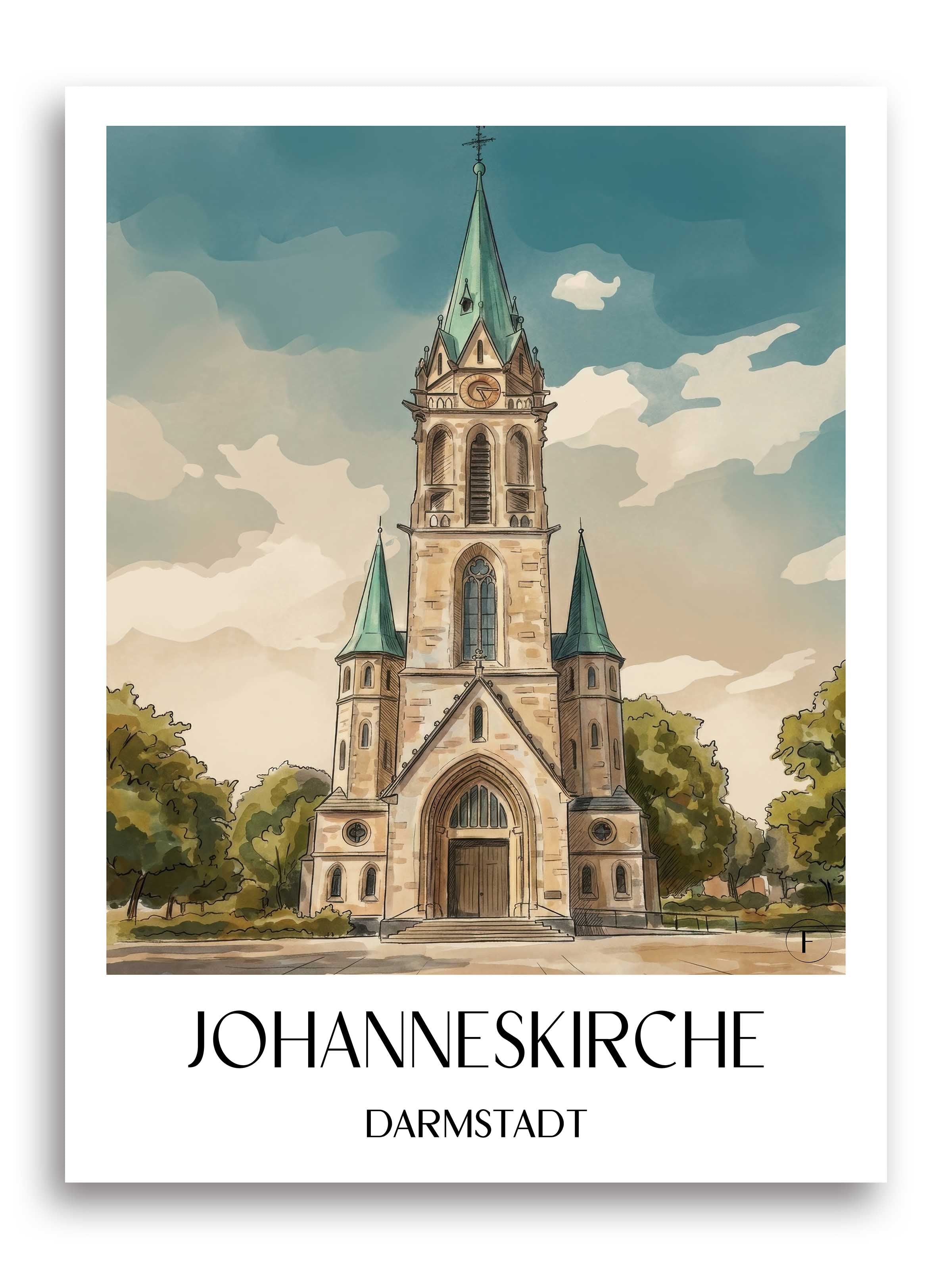 johanneskirche-darmstadt-deutschland-poster-aquarell