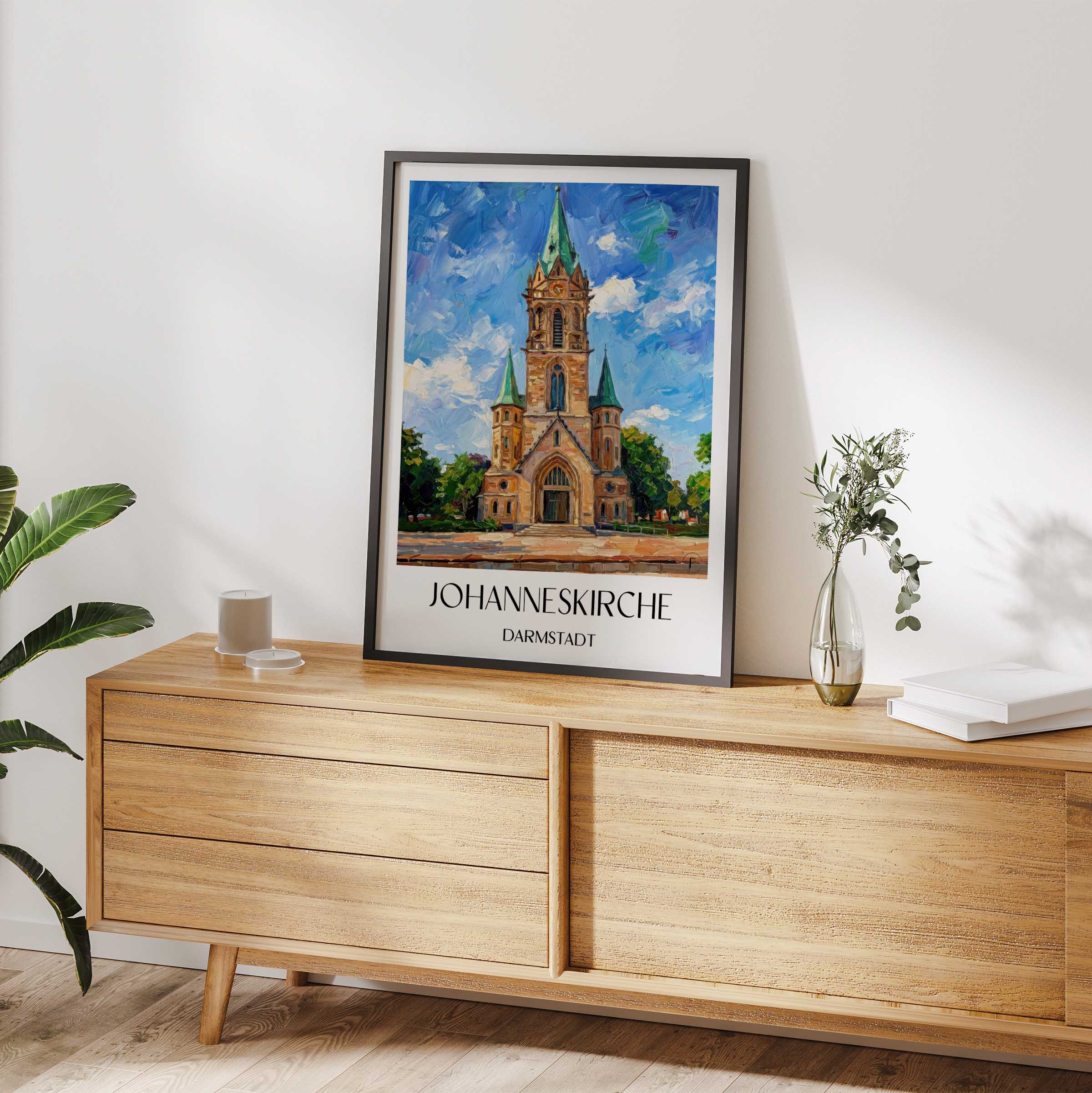 johanneskirche-darmstadt-deutschland-poster-oil-painting-oelgemaelde