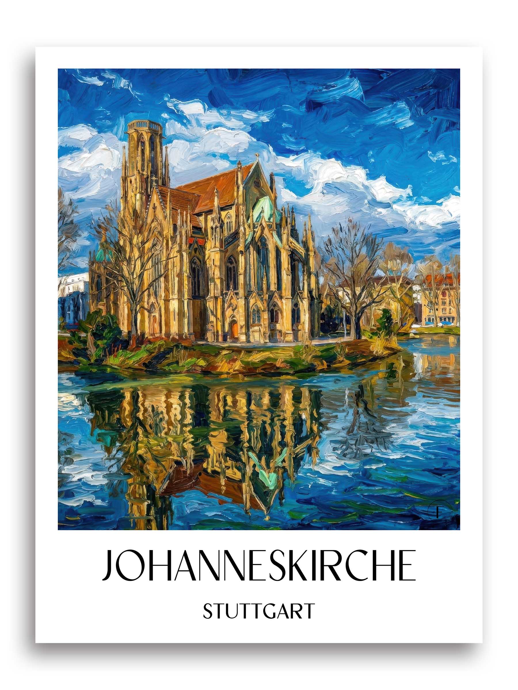 johanneskirche-stuttgart-deutschland-poster-oil-painting-oelgemaelde