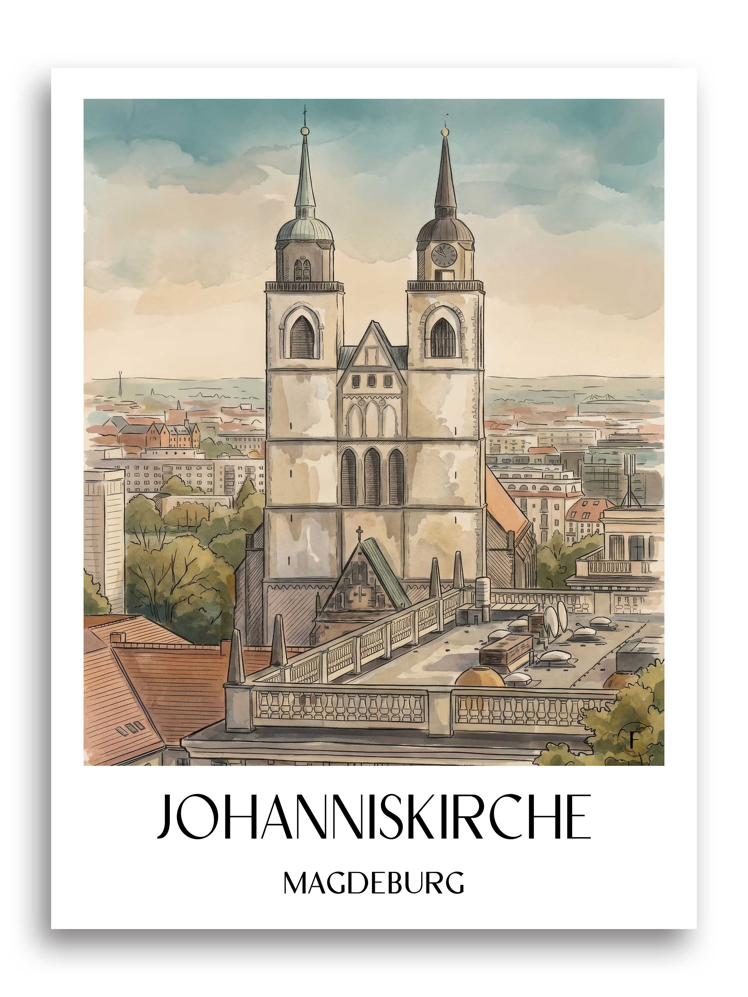 johanniskirche-magdeburg-deutschland-poster-aquarell