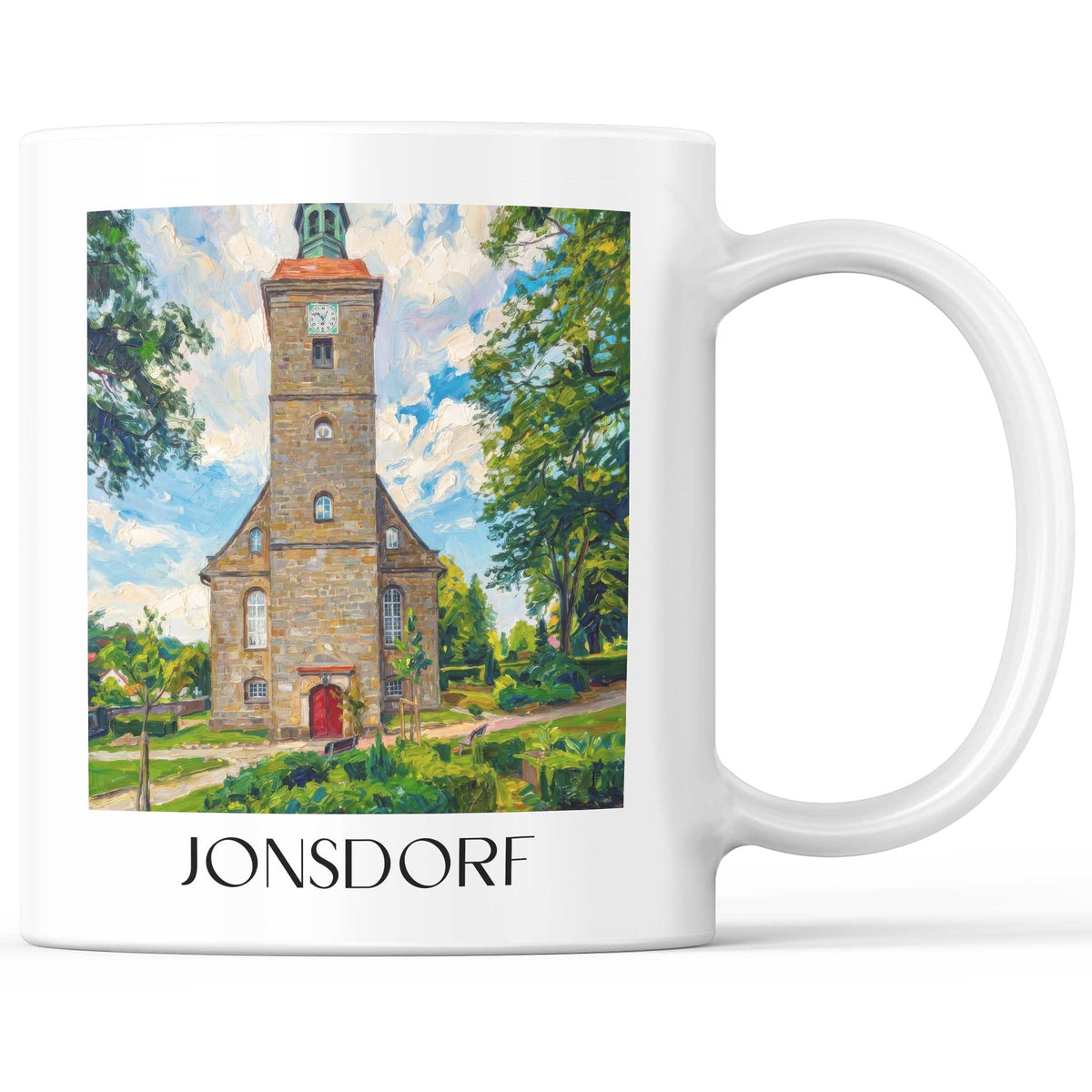 Jonsdorf Kaffeebecher - Zittauer Gebirge - Deutschland Becher - Kaffeetasse im Ölgemälde Stil - favplace