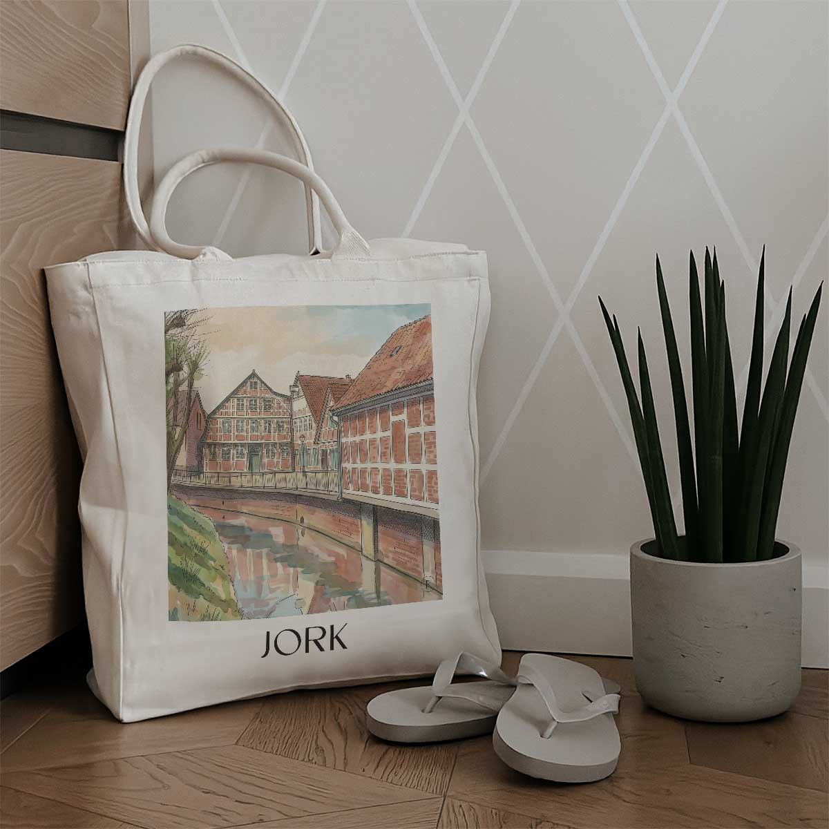 jork-niedersachsen-deutschland-einkaufstasche-aquarell