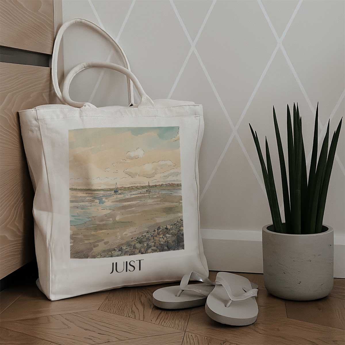 juist-ostfriesland-deutschland-einkaufstasche-aquarell