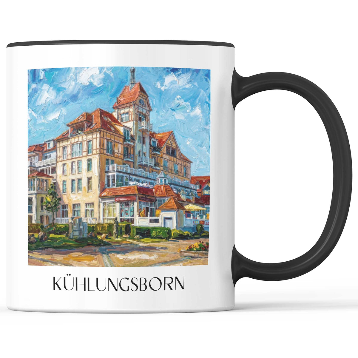 Kühlungsborn Kaffeebecher - Mecklenburg-Vorpommern - Deutschland Becher - Kaffeetasse im Ölgemälde Stil - favplace