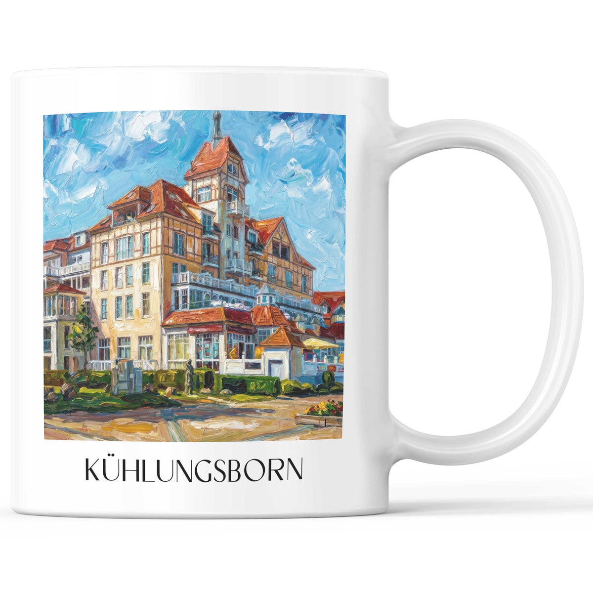 Kühlungsborn Kaffeebecher - Mecklenburg-Vorpommern - Deutschland Becher - Kaffeetasse im Ölgemälde Stil - favplace
