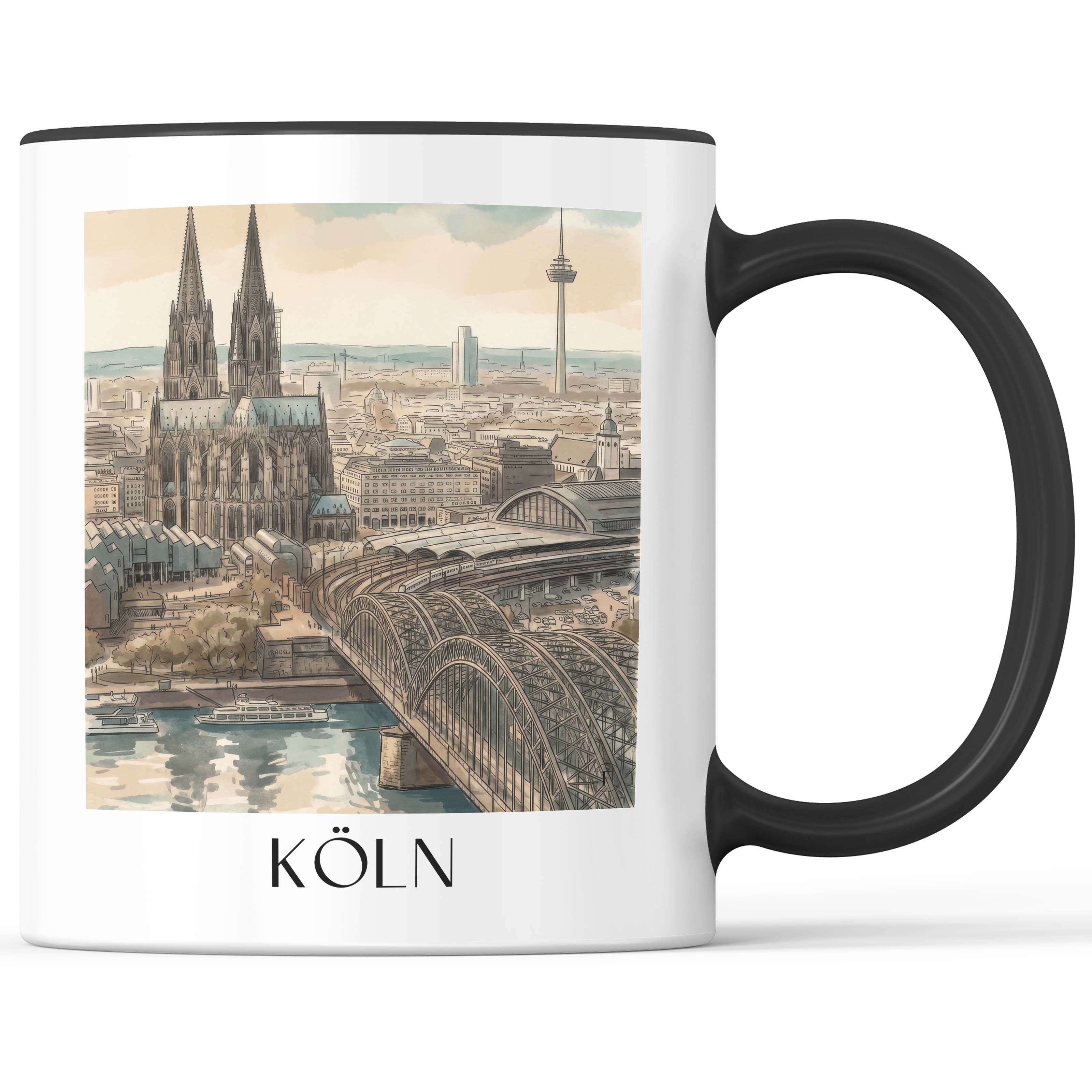 köln-deutschland-kaffeebecher-aquarell