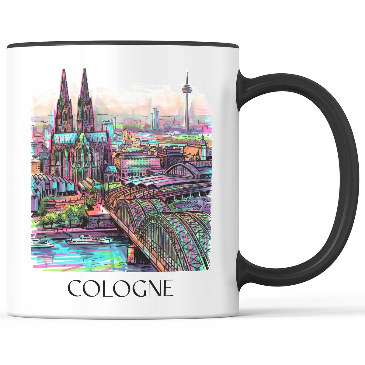 Köln - Deutschland Becher - Kaffeetasse im Tag Graffiti Stil - favplace