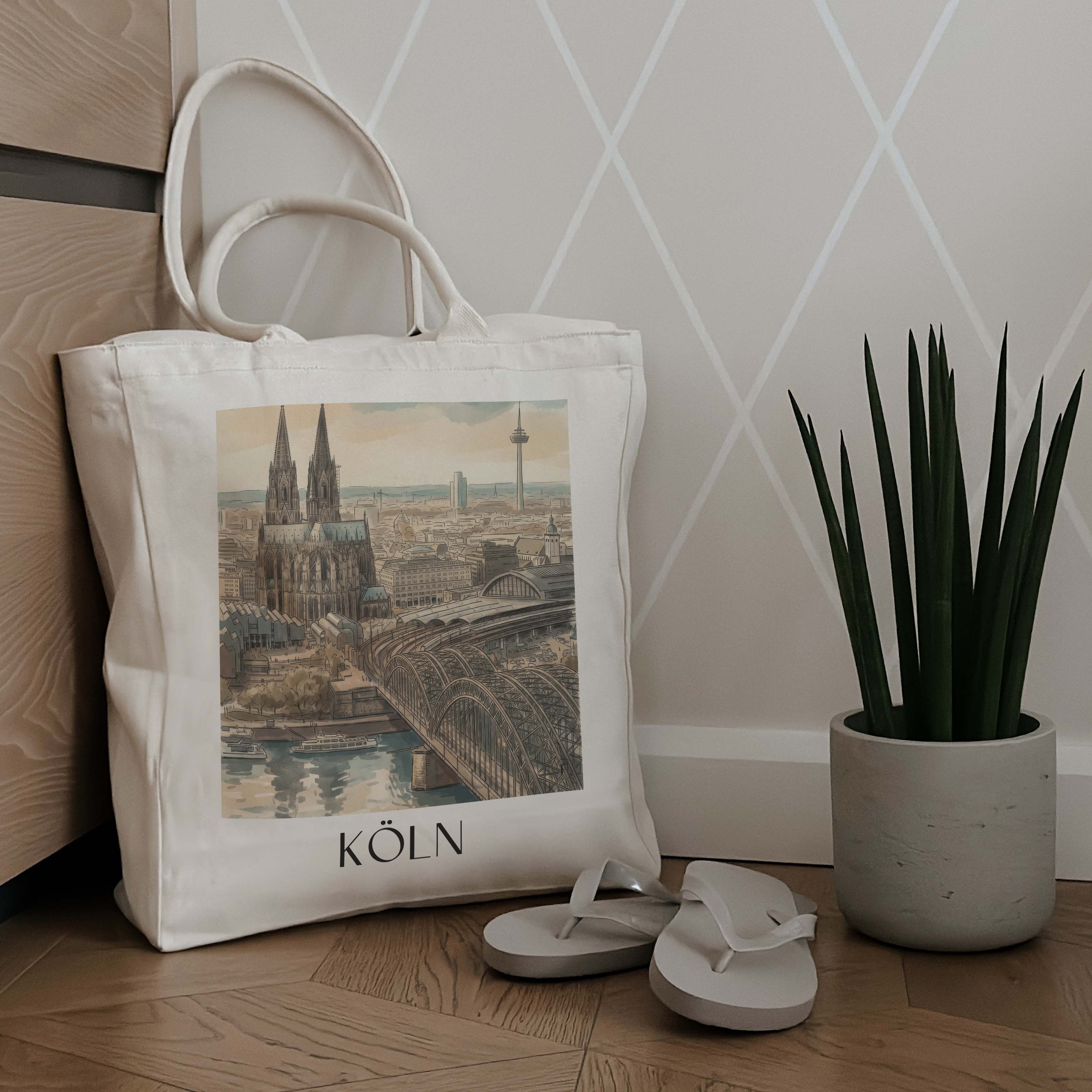 köln-deutschland-einkaufstasche-aquarell