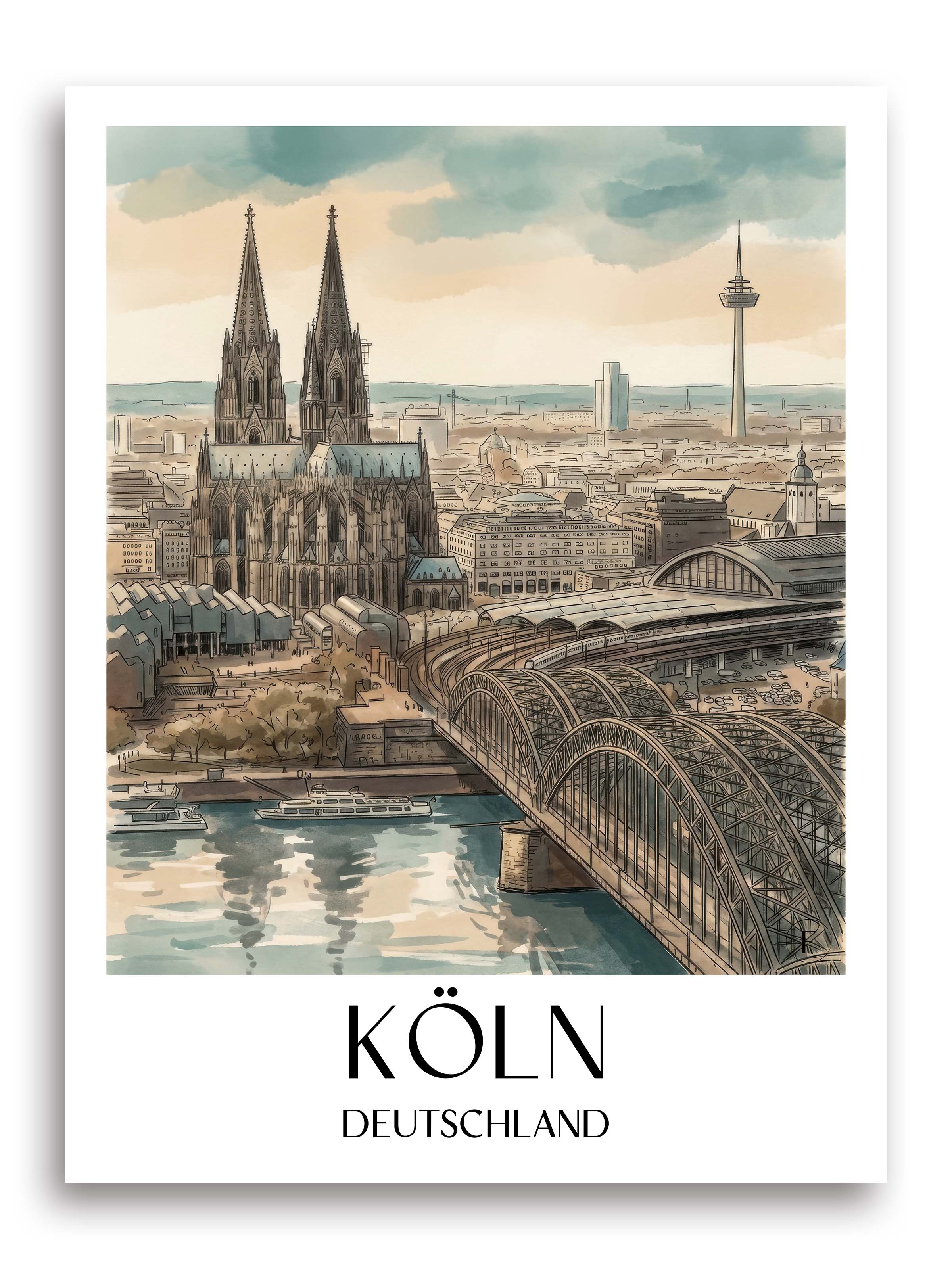 köln-deutschland-poster-aquarell