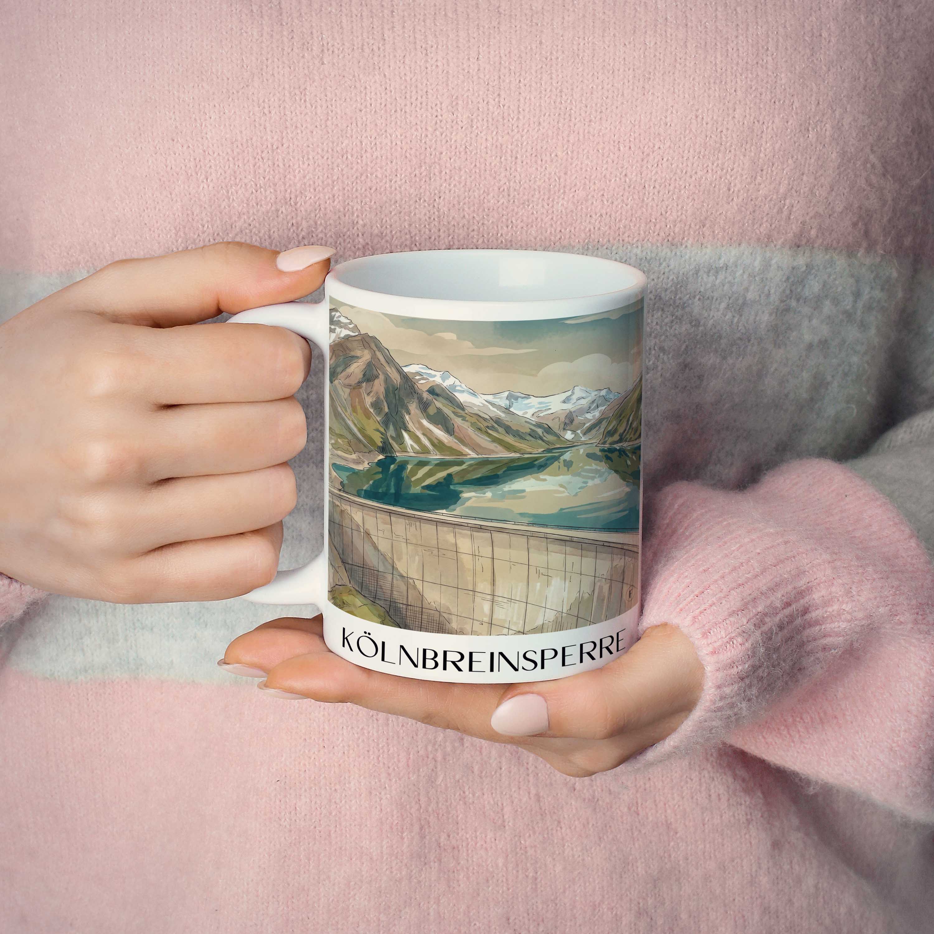 kölnbreinsperre-kärnten-österreich-kaffeebecher-aquarell