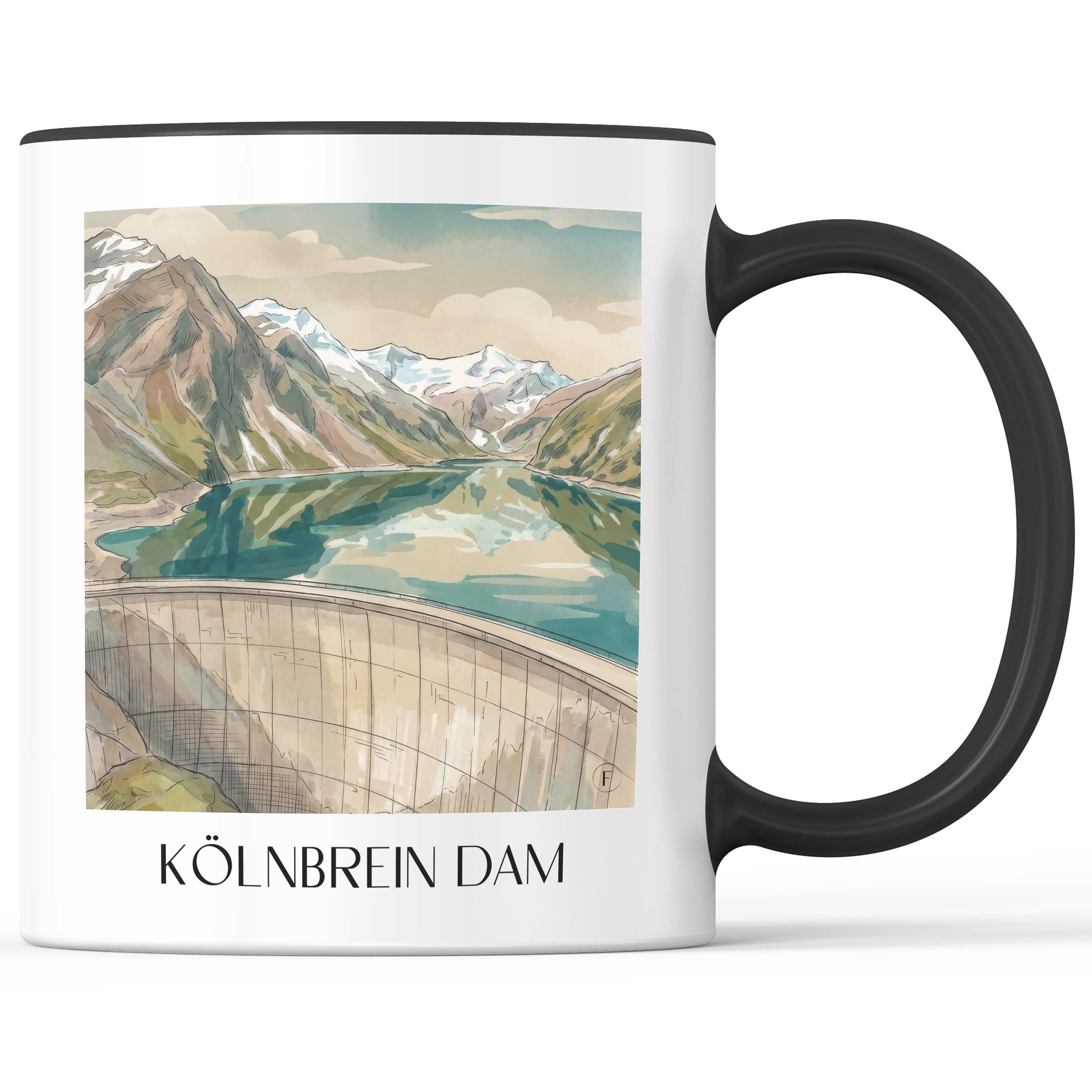 Kölnbreinsperre Kaffeebecher - Kärnten - Österreich Becher - Kaffeetasse im Aquarell Stil - favplace