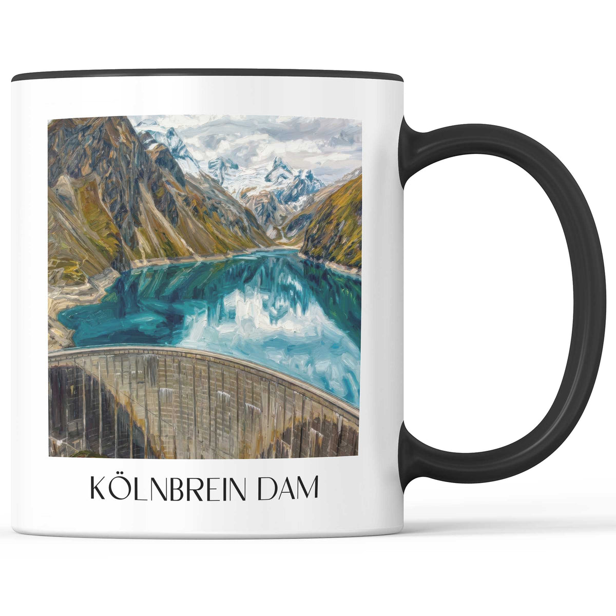 Kölnbreinsperre Kaffeebecher - Kärnten - Österreich Becher - Kaffeetasse im Ölgemälde Stil - favplace
