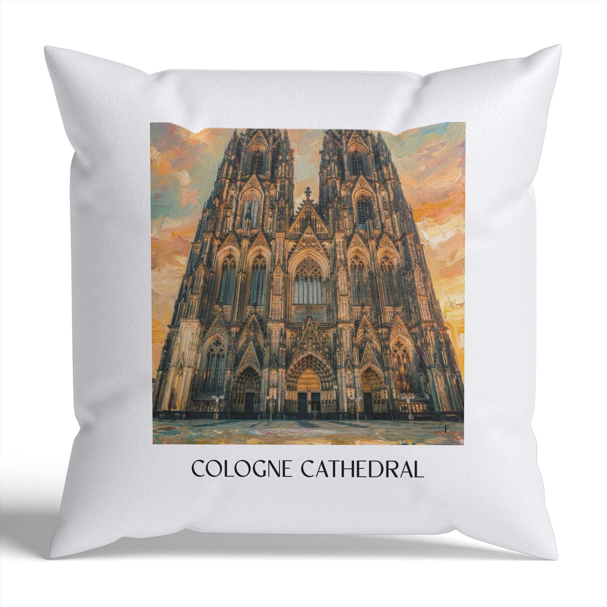 Kölner Dom Kissenhülle - Zierkissen Bezug - Köln - Deutschland Kissen bzw. Kissenbezug im Ölgemälde Stil - favplace