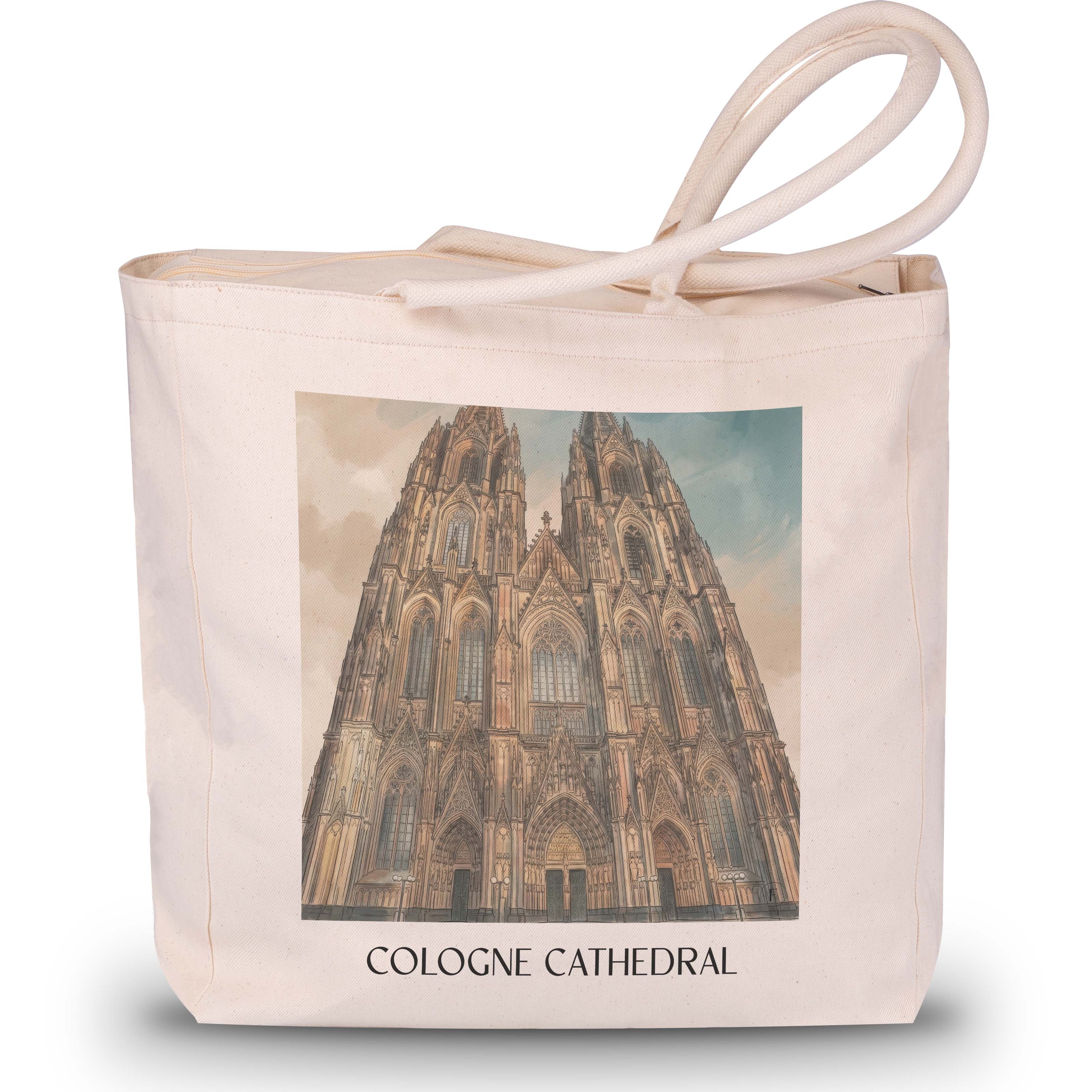 Kölner Dom Shopping Tasche - Köln - Deutschland Tote Bag - Einkaufstasche im Aquarell Stil - favplace