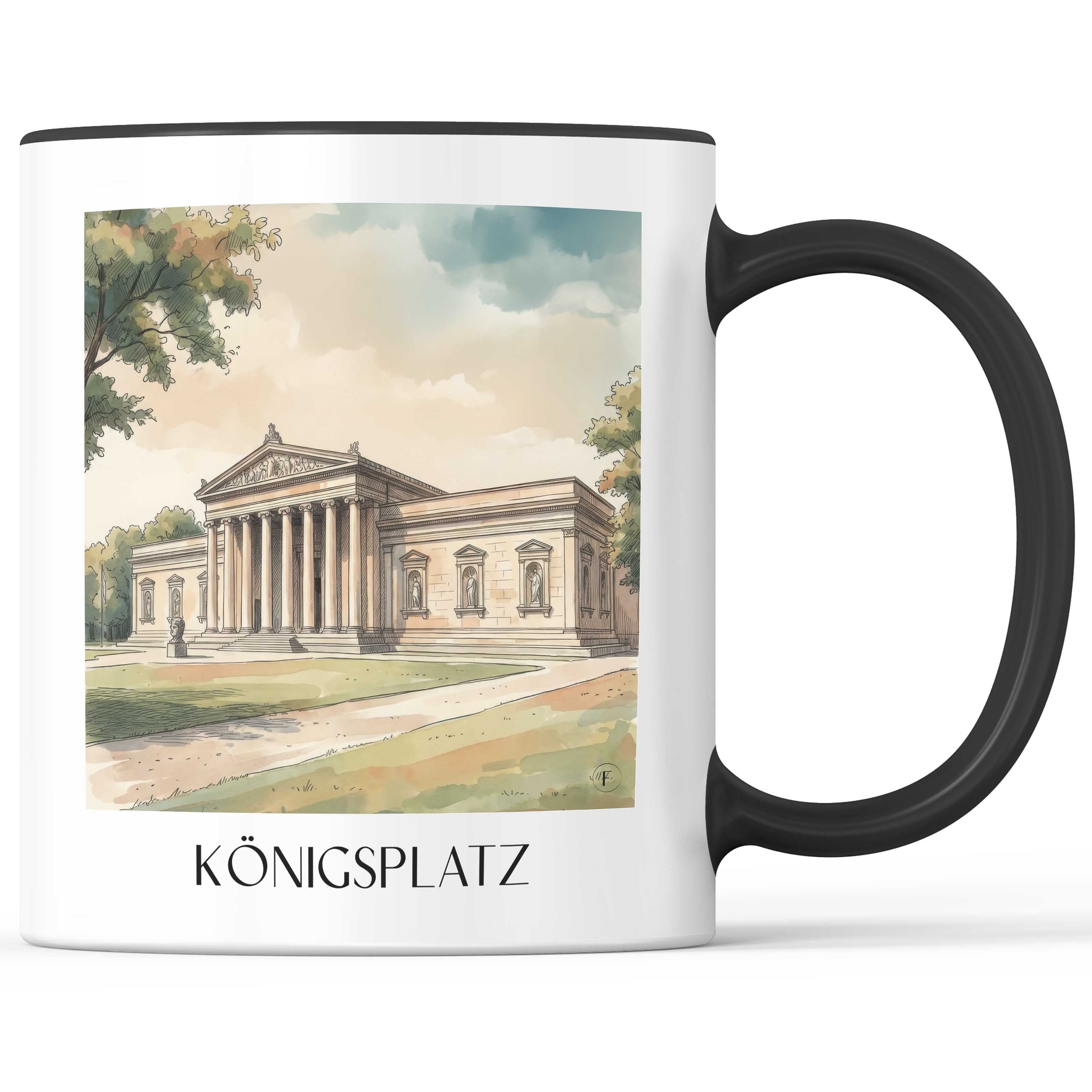Königsplatz Kaffeebecher - München - Deutschland Becher - Kaffeetasse im Aquarell Stil - favplace
