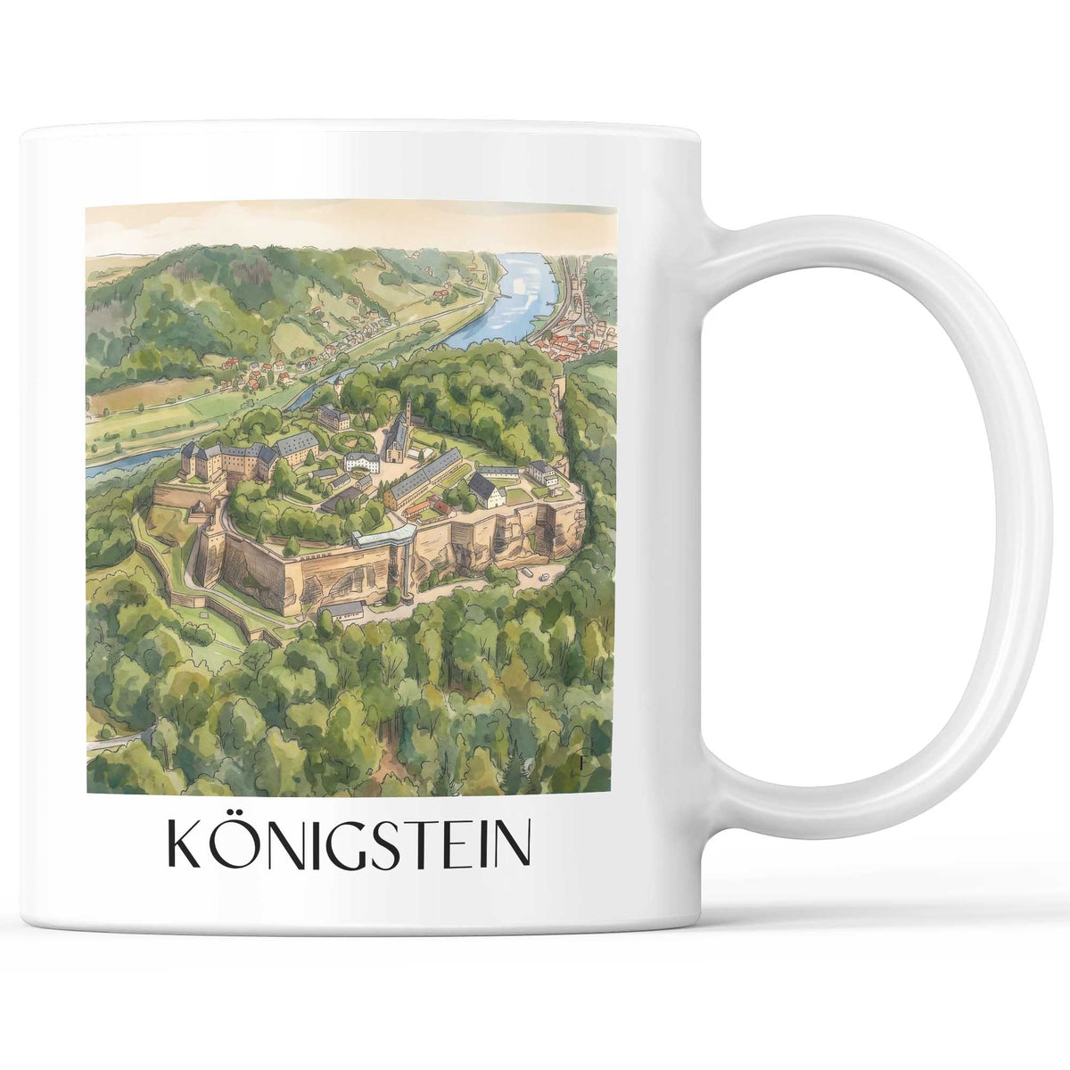 königstein-sächsische-schweiz-deutschland-kaffeebecher-aquarell