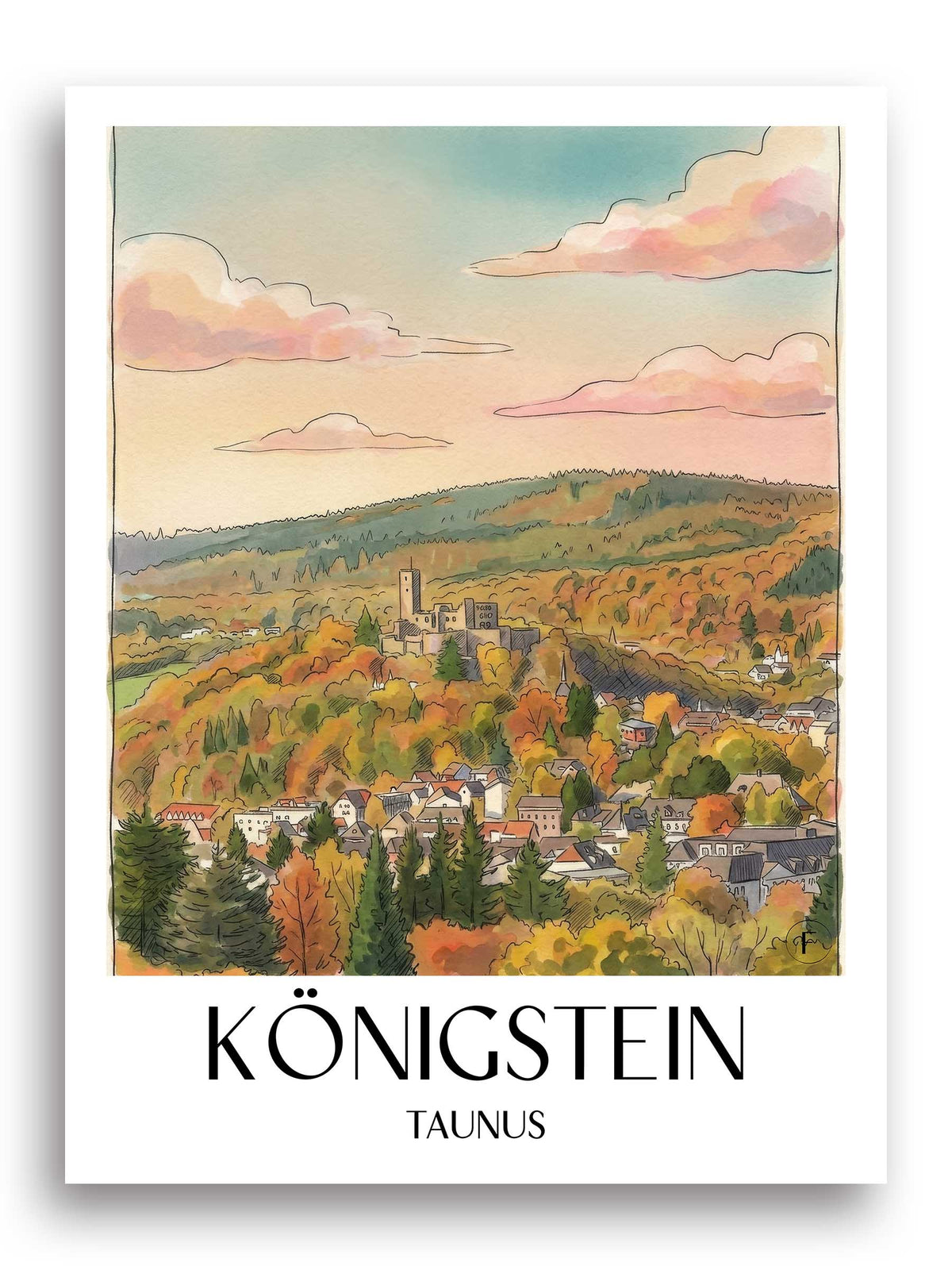 königstein-taunus-deutschland-poster-aquarell