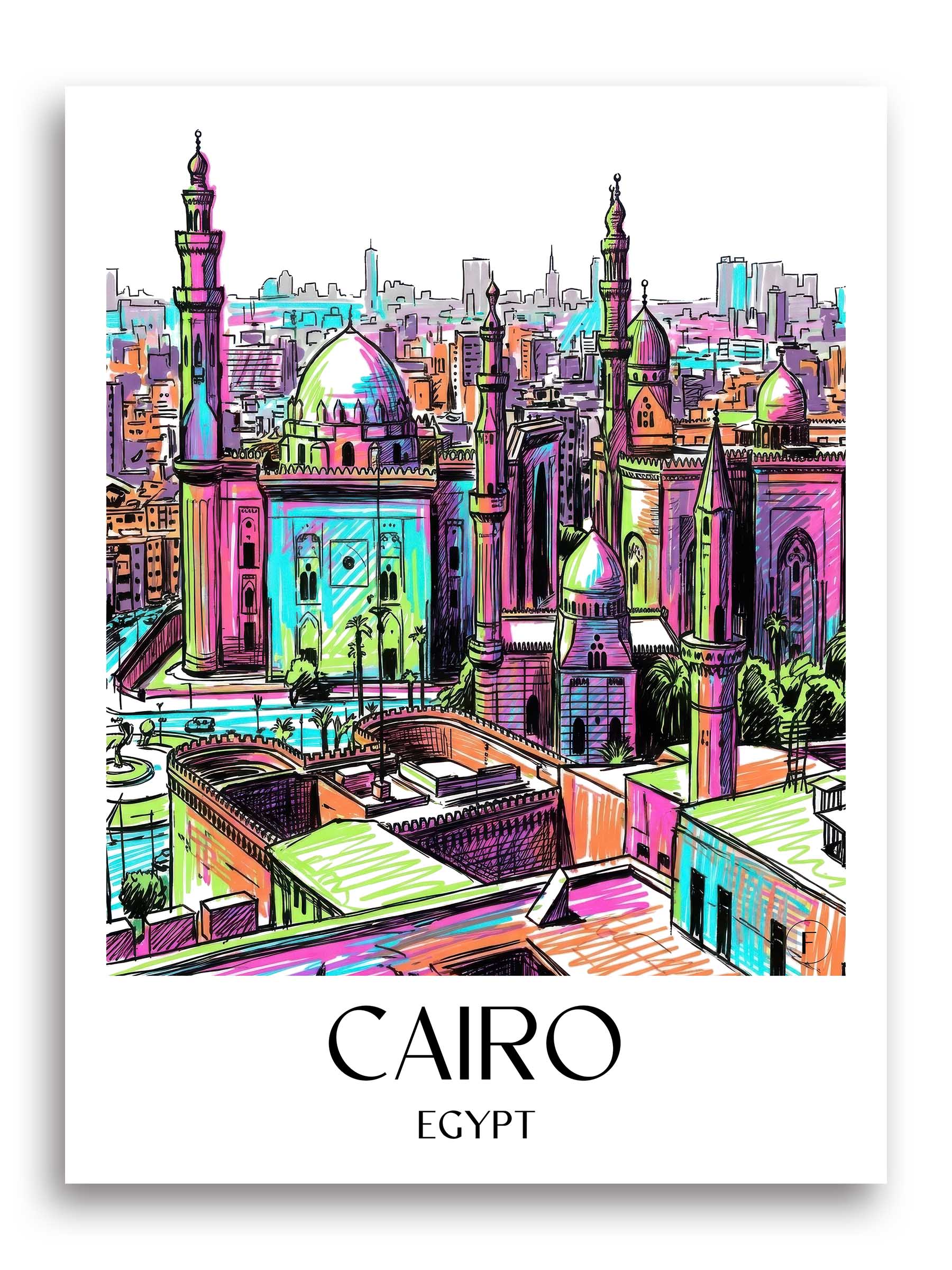 Kairo Poster - - Ägypten Kunstdruck - Tag Graffiti von A4 bis A1 - favplace