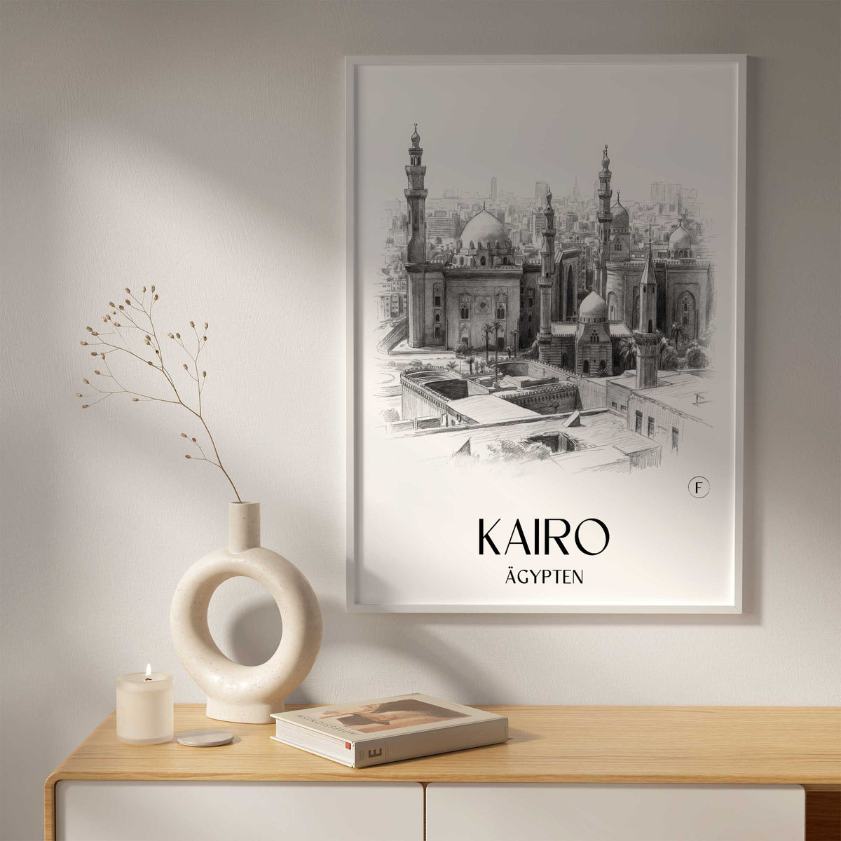 kairo-ägypten-poster-bleistift-zeichnung-drawing