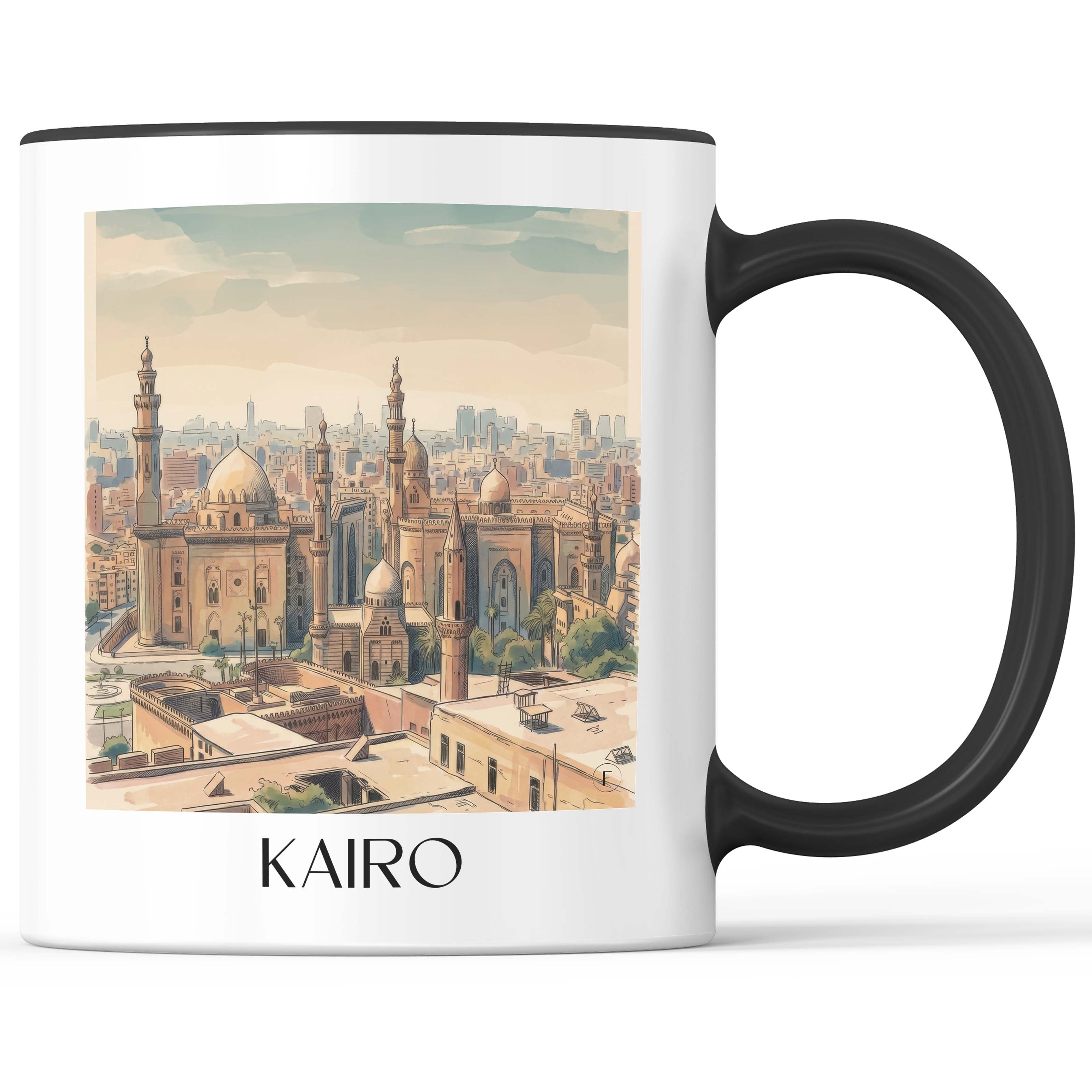 kairo-ägypten-kaffeebecher-aquarell