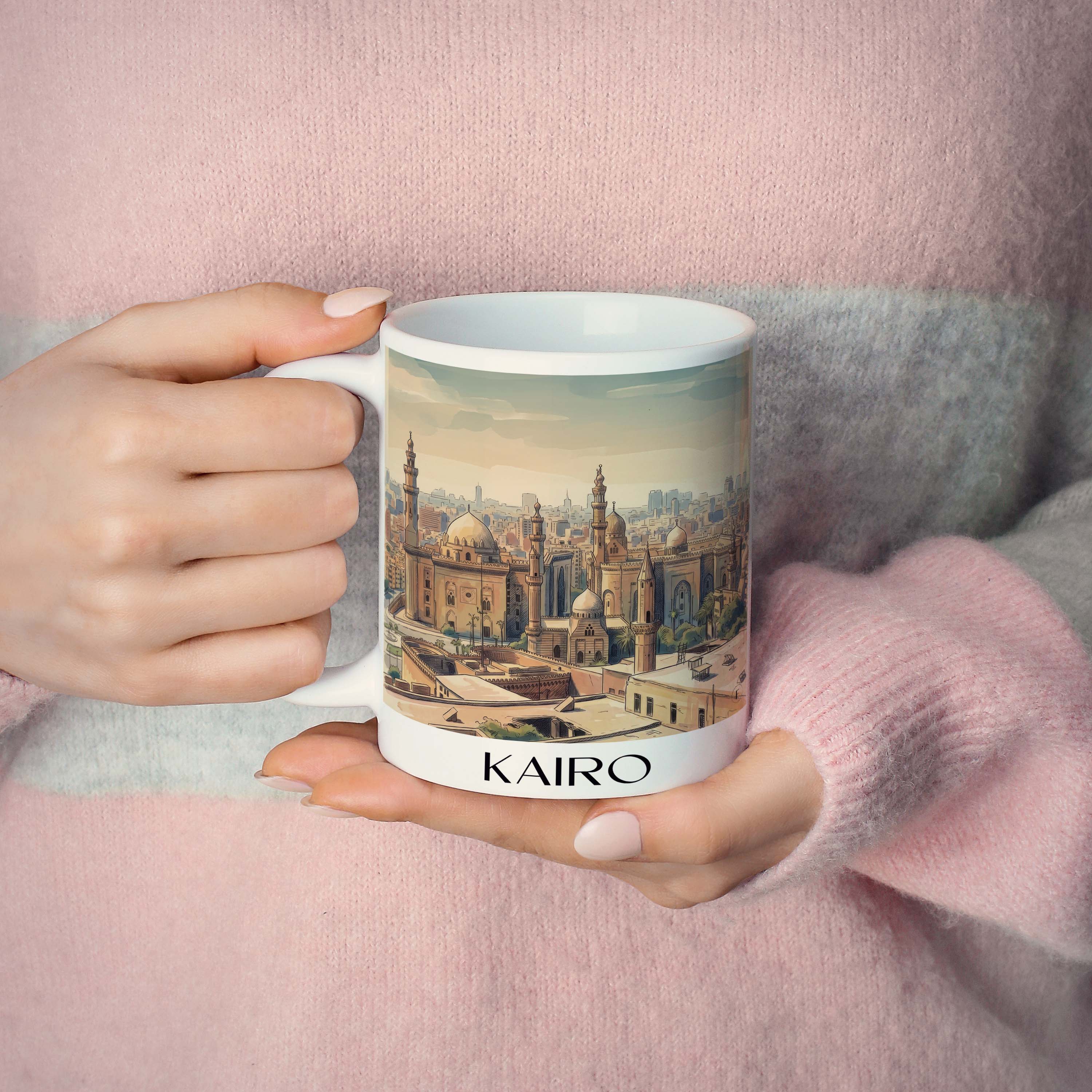 kairo-ägypten-kaffeebecher-aquarell