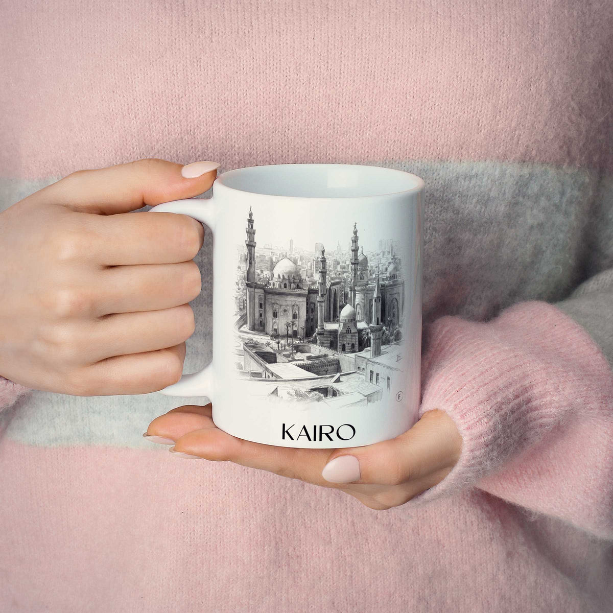 kairo-ägypten-kaffeebecher-bleistift-zeichnung-drawing