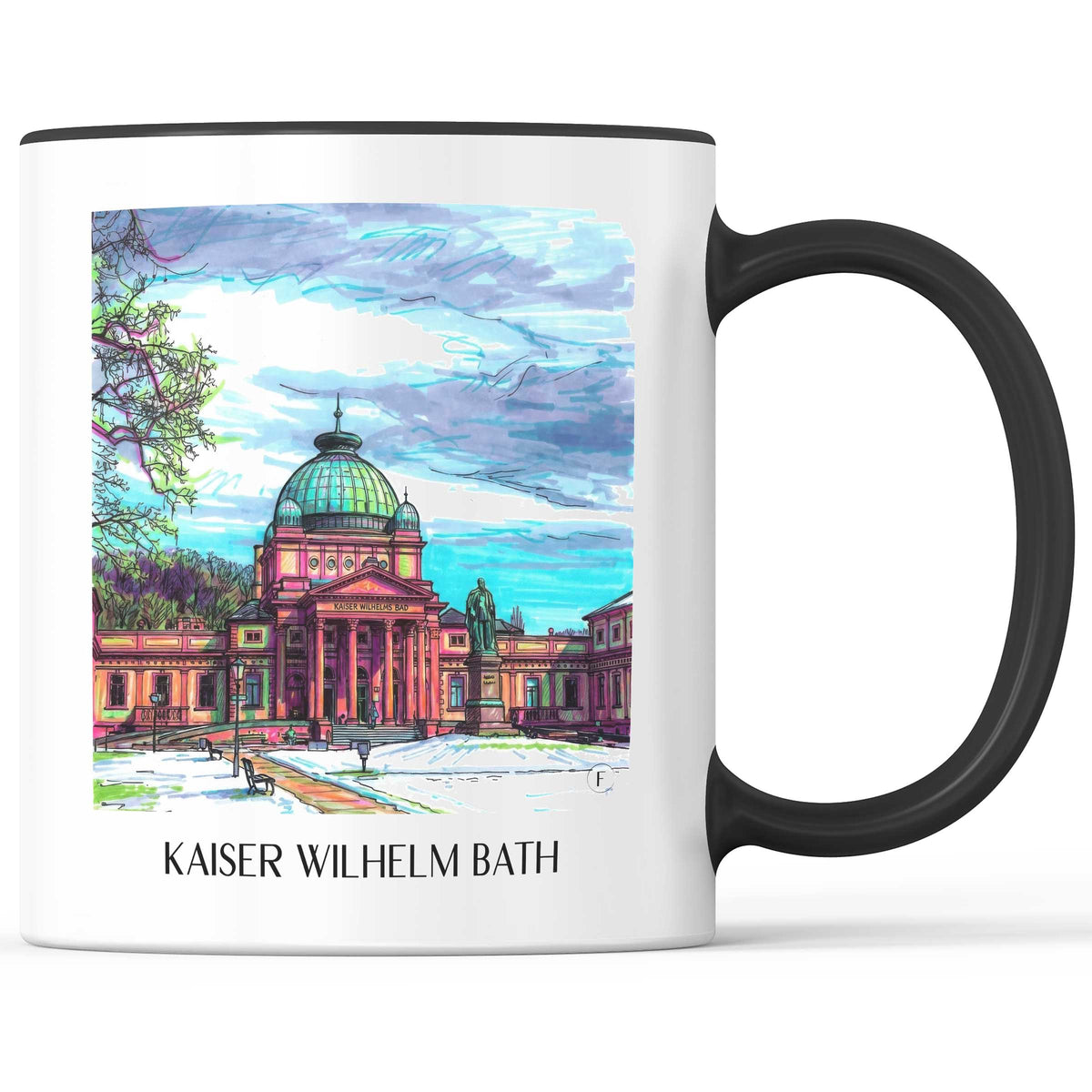 Kaiser Wilhelm Bad Kaffeebecher - Bad Homburg - Deutschland Becher - Kaffeetasse im Tag Graffiti Stil - favplace