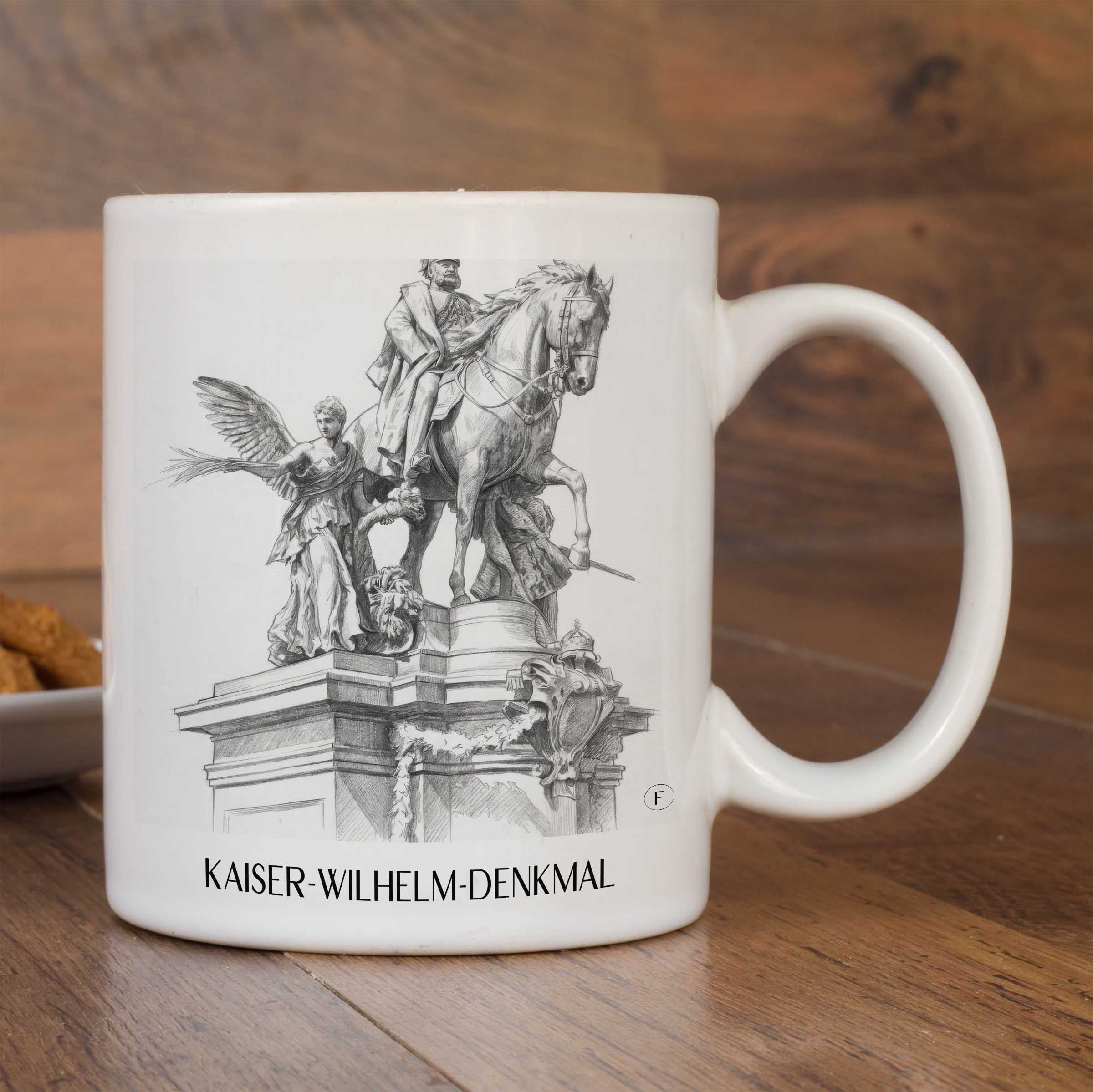 kaiser-wilhelm-denkmal-düsseldorf-deutschland-kaffeebecher-bleistift-zeichnung-drawing