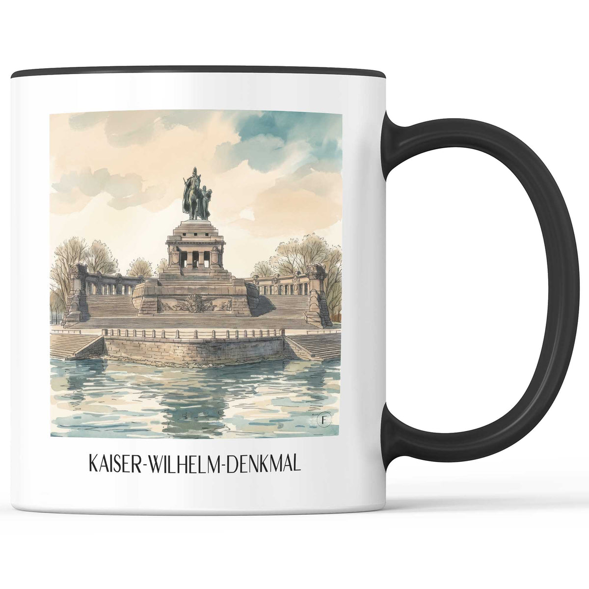 kaiser-wilhelm-denkmal-koblenz-deutschland-kaffeebecher-aquarell