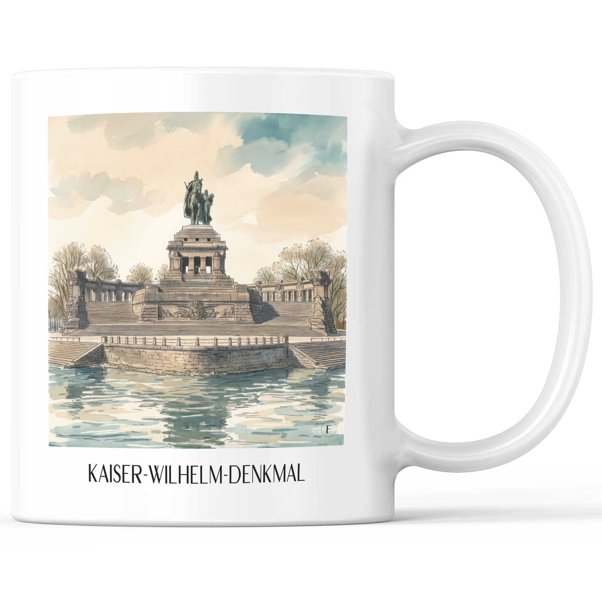 Kaiser-Wilhelm-Denkmal Kaffeebecher - Koblenz - Deutschland Becher - Kaffeetasse im Aquarell Stil - favplace