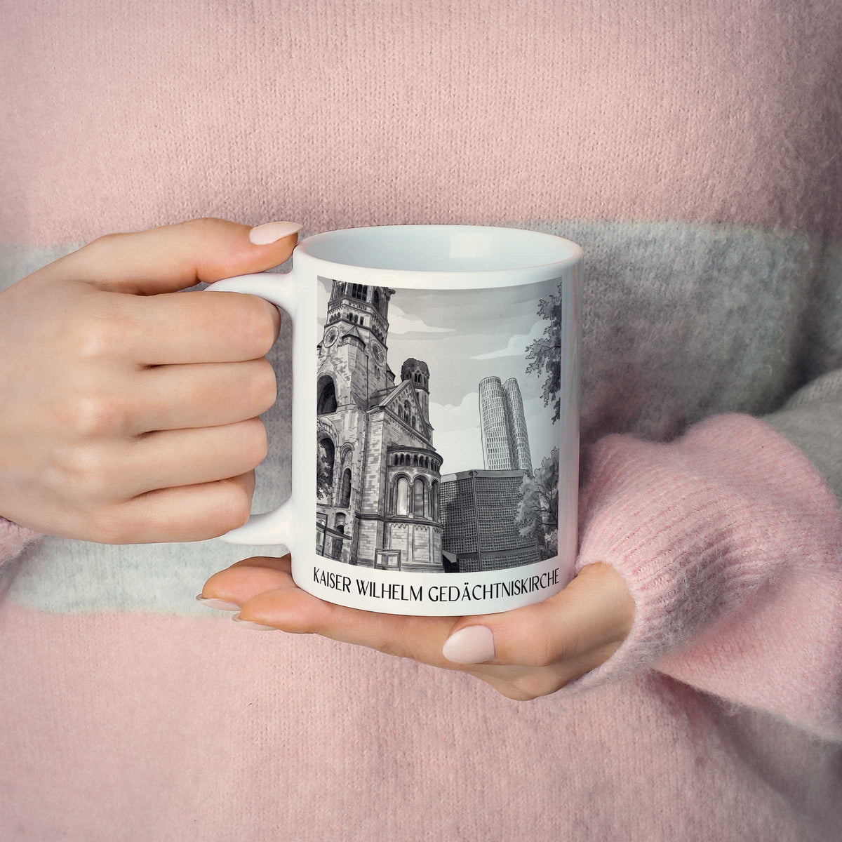 kaiser-wilhelm-gedächtniskirche-berlin-deutschland-kaffeebecher-aquarell-schwarz-weiss