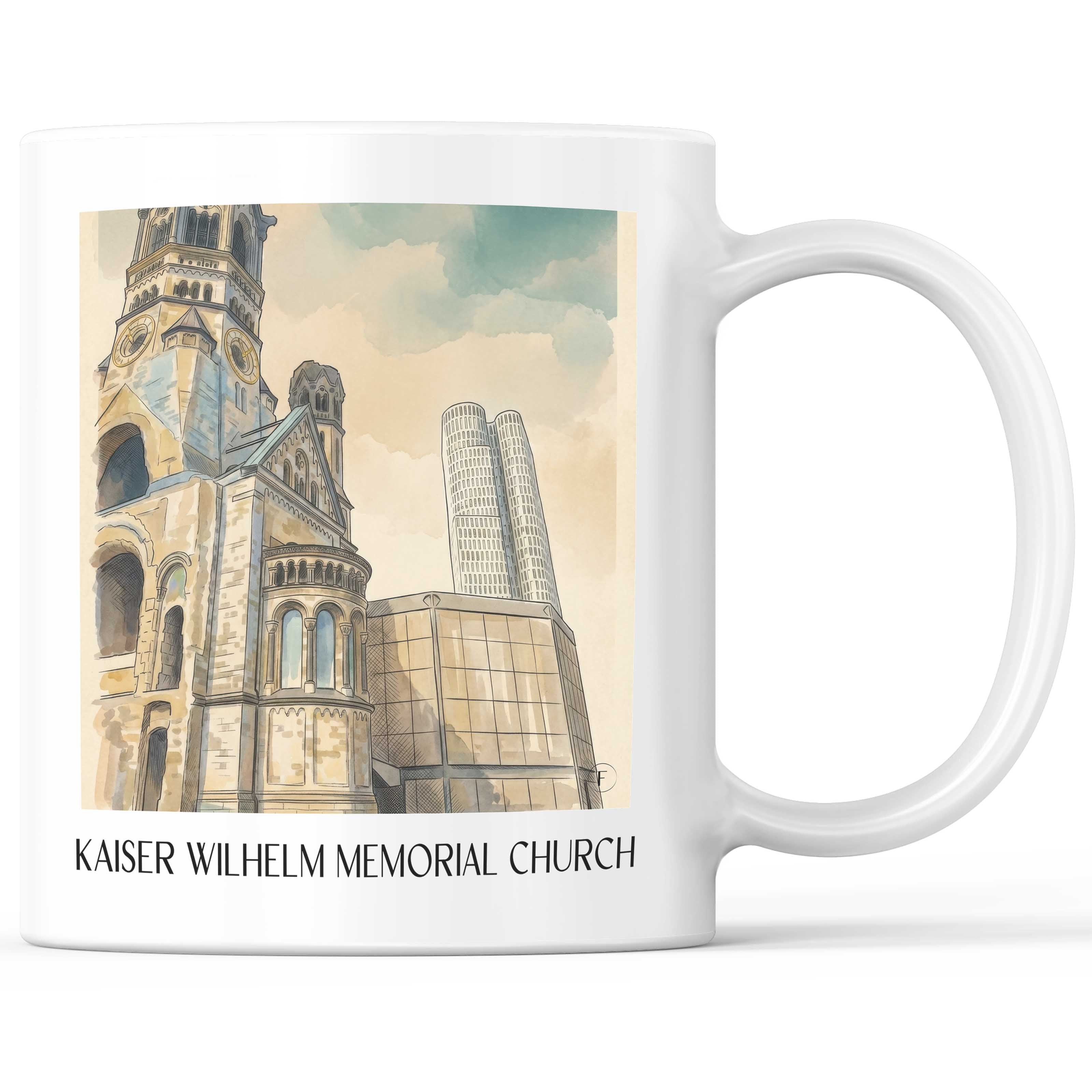 Kaiser Wilhelm Gedächtniskirche Kaffeebecher - Berlin - Deutschland Becher - Kaffeetasse im Aquarell Stil - favplace