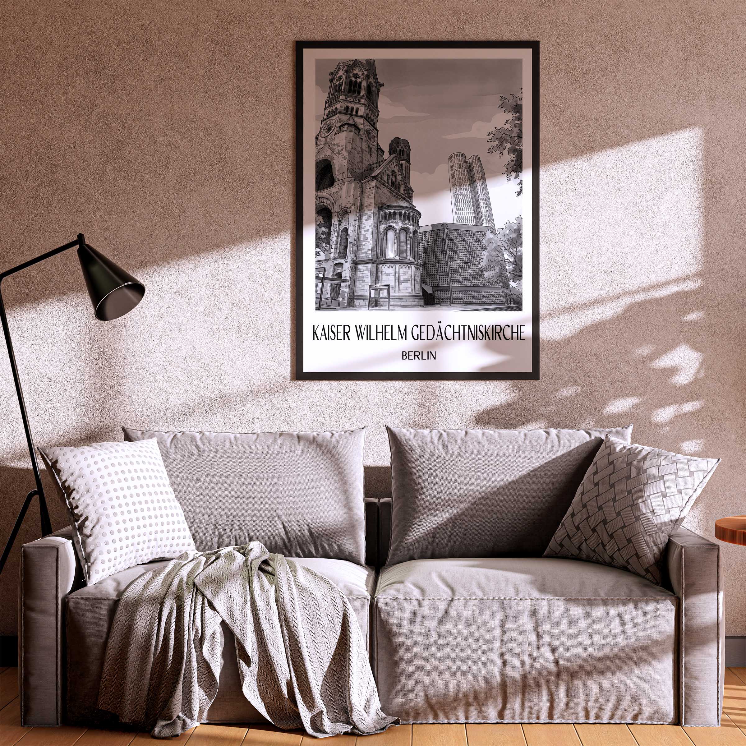 kaiser-wilhelm-gedächtniskirche-berlin-deutschland-poster-aquarell-schwarz-weiss