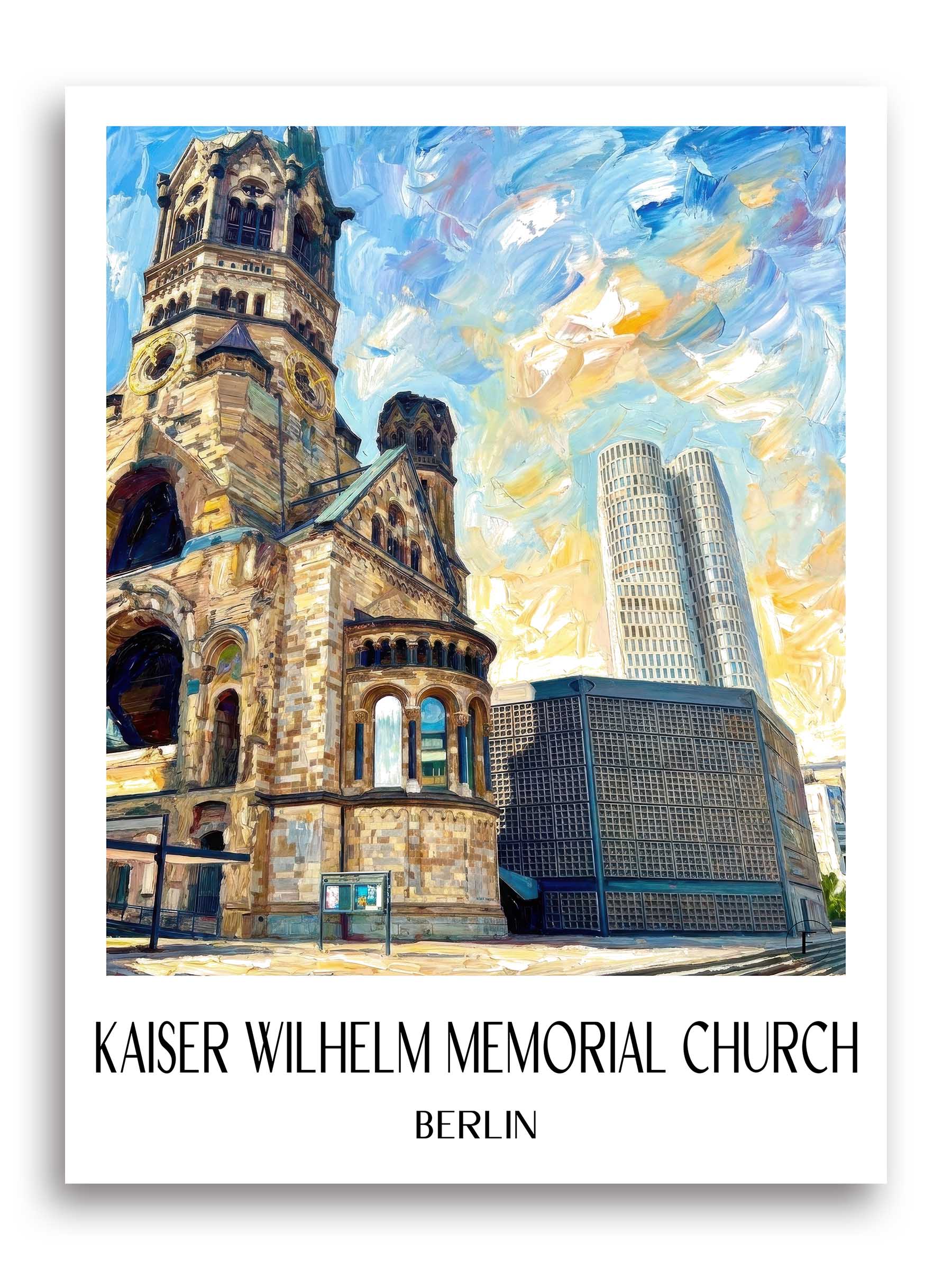 Kaiser Wilhelm Gedächtniskirche Poster - Berlin - Deutschland Kunstdruck - Ölgemälde von A4 bis A1 - favplace