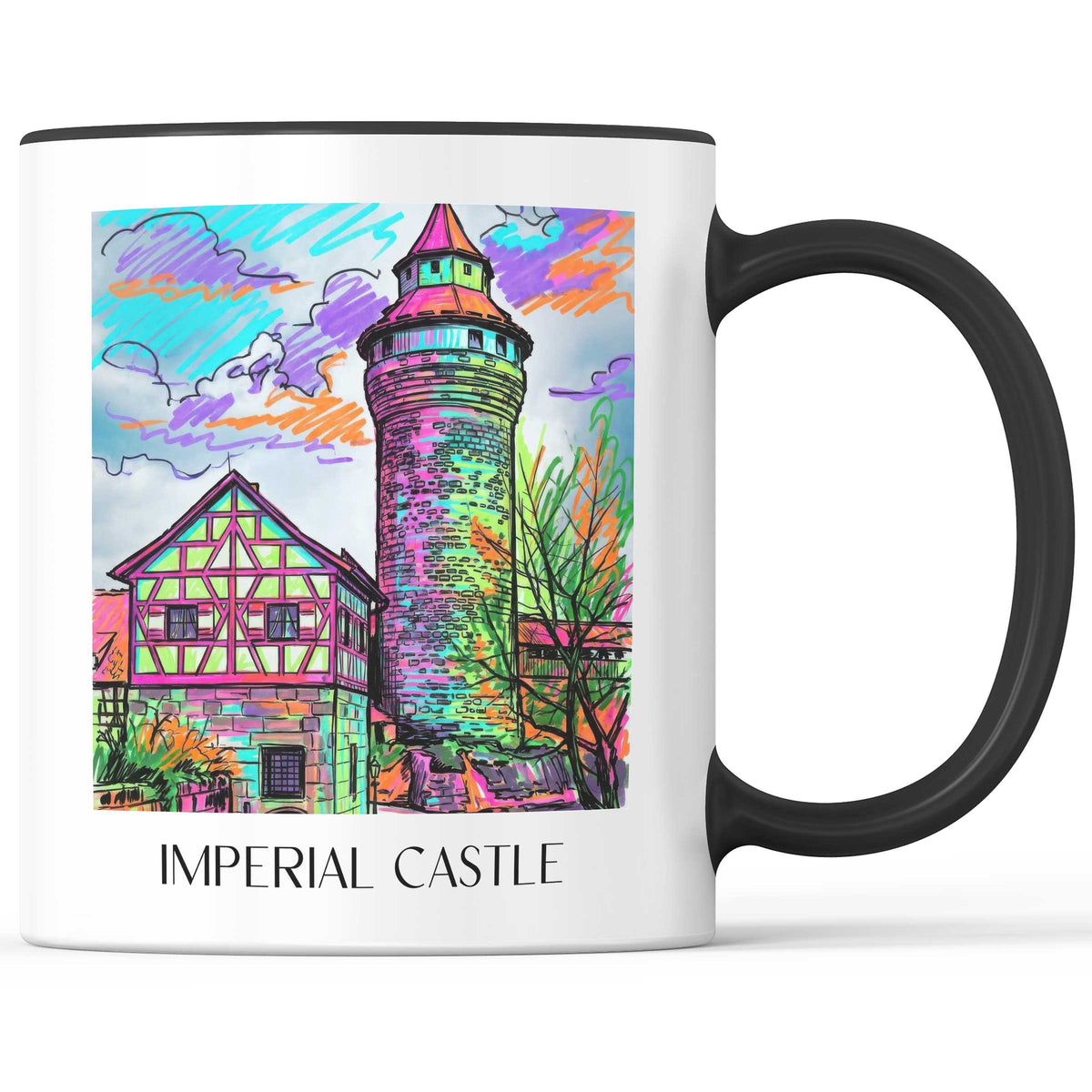 Kaiserburg Kaffeebecher - Nürnberg - Deutschland Becher - Kaffeetasse im Tag Graffiti Stil - favplace