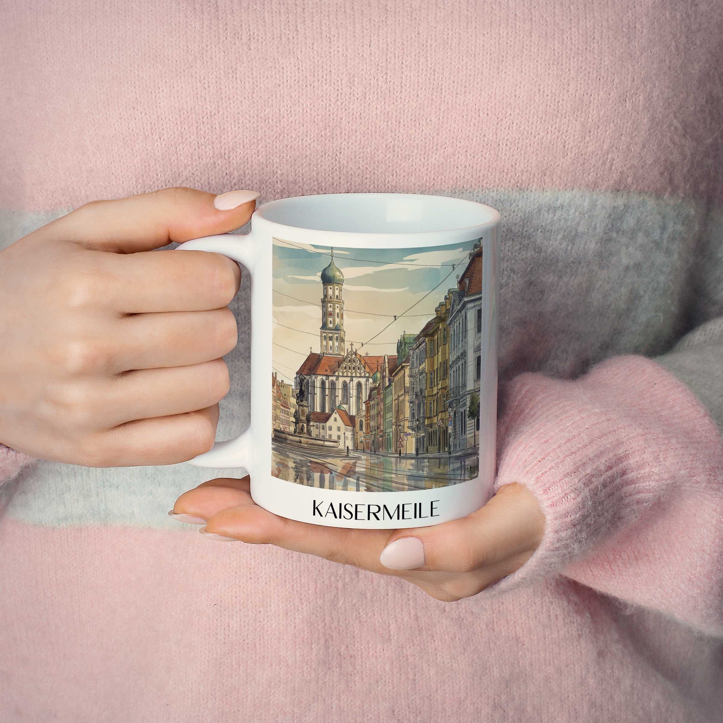 kaisermeile-augsburg-deutschland-kaffeebecher-aquarell