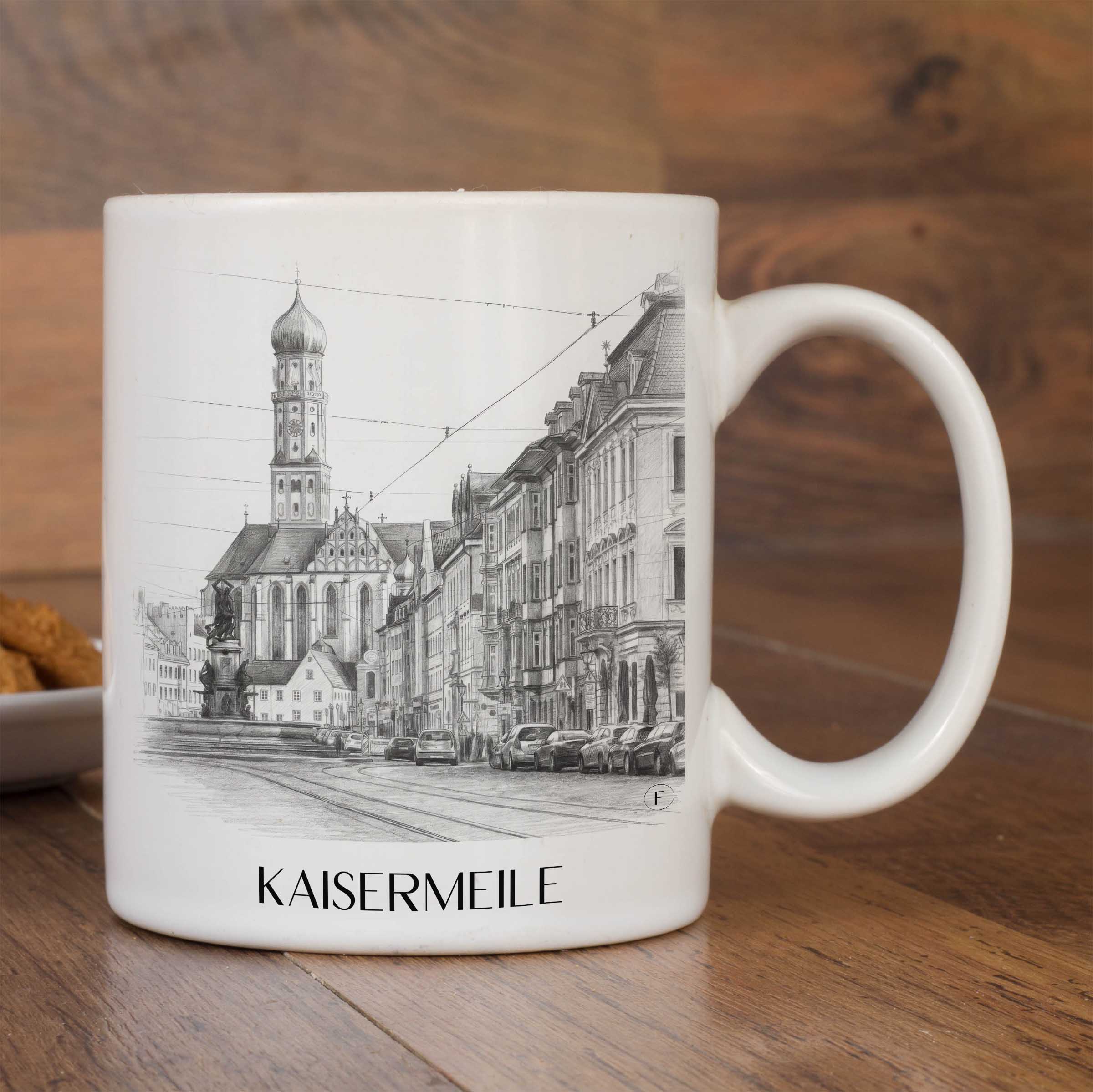 kaisermeile-augsburg-deutschland-kaffeebecher-bleistift-zeichnung-drawing